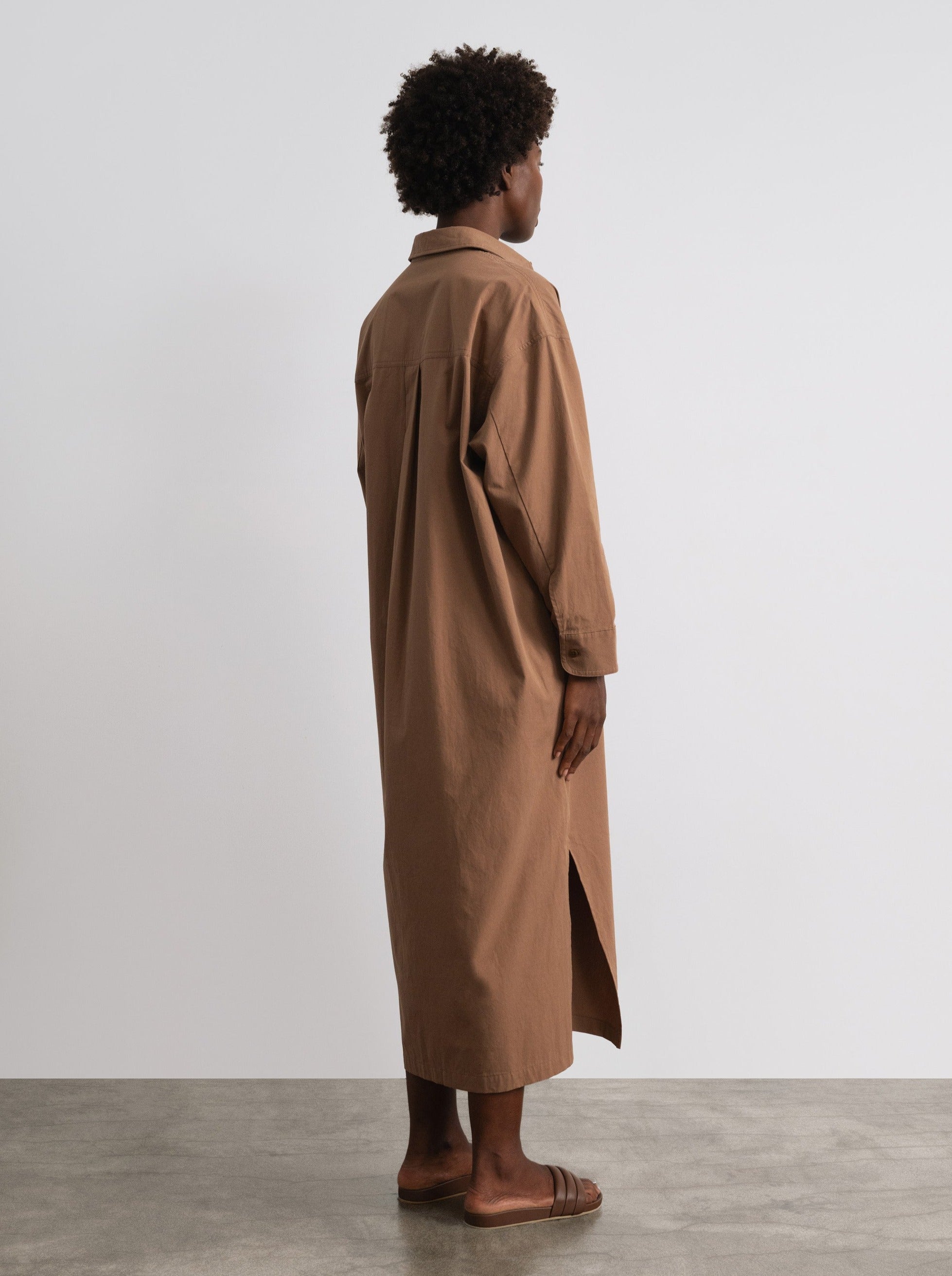 (Imperfect) Helena Dress, Organic Cotton Poplin, Almond