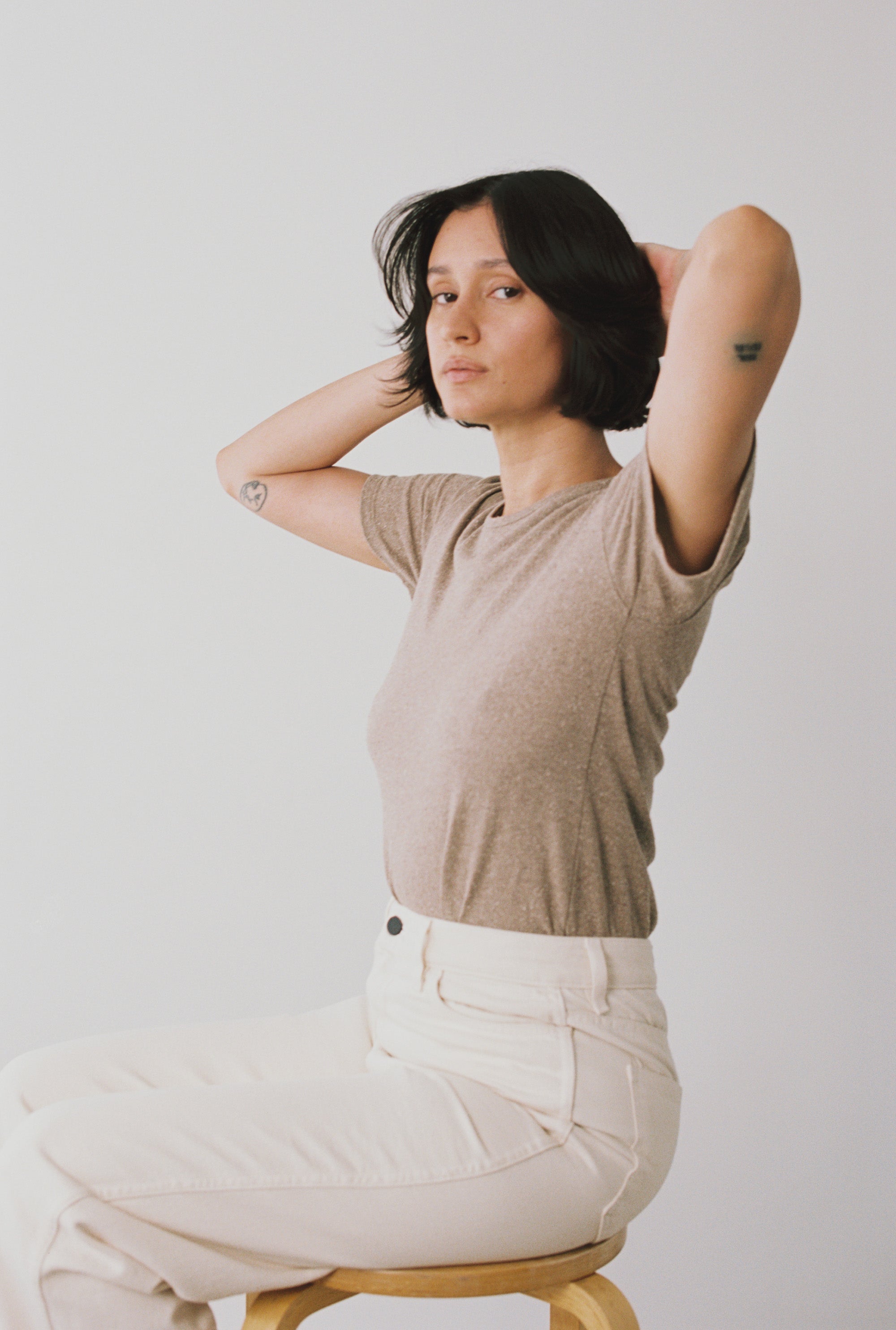 Classic Tee, Regen Silk Noil Jersey, Twig Heather