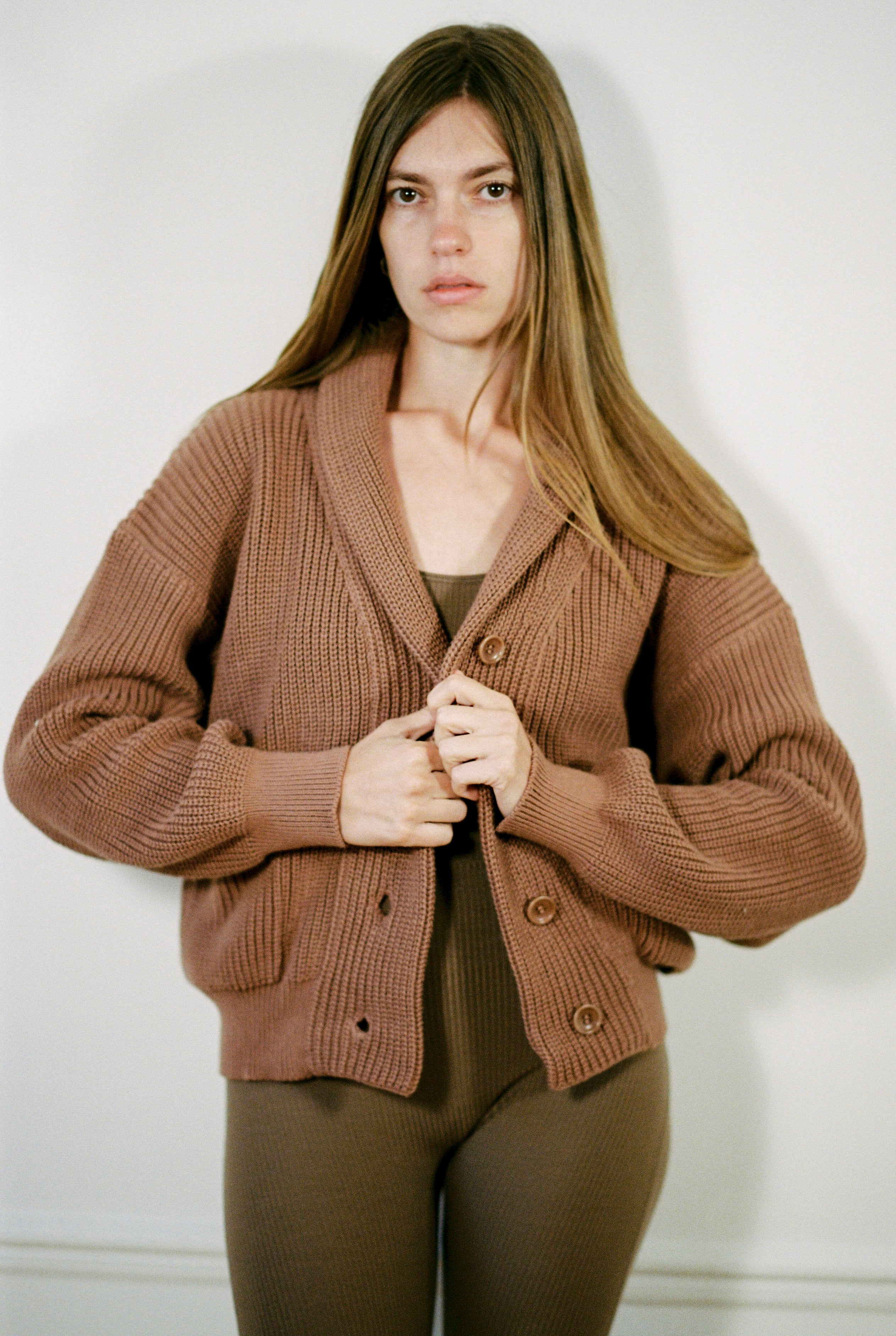 (Imperfect) Sloan Cardigan, Organic Tanguis Cotton, Dust