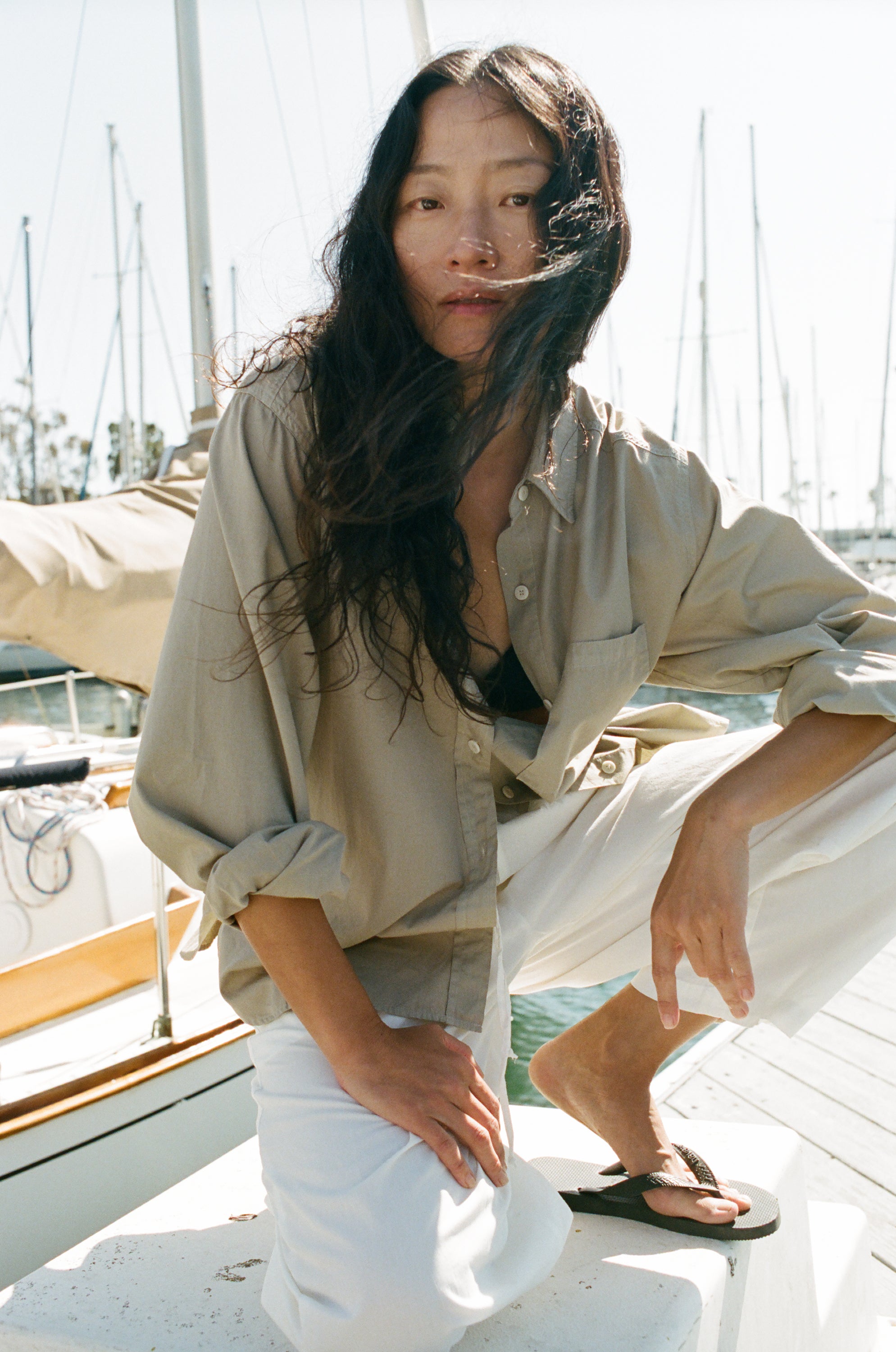 Marcie Shirt, Organic Poplin, Khaki