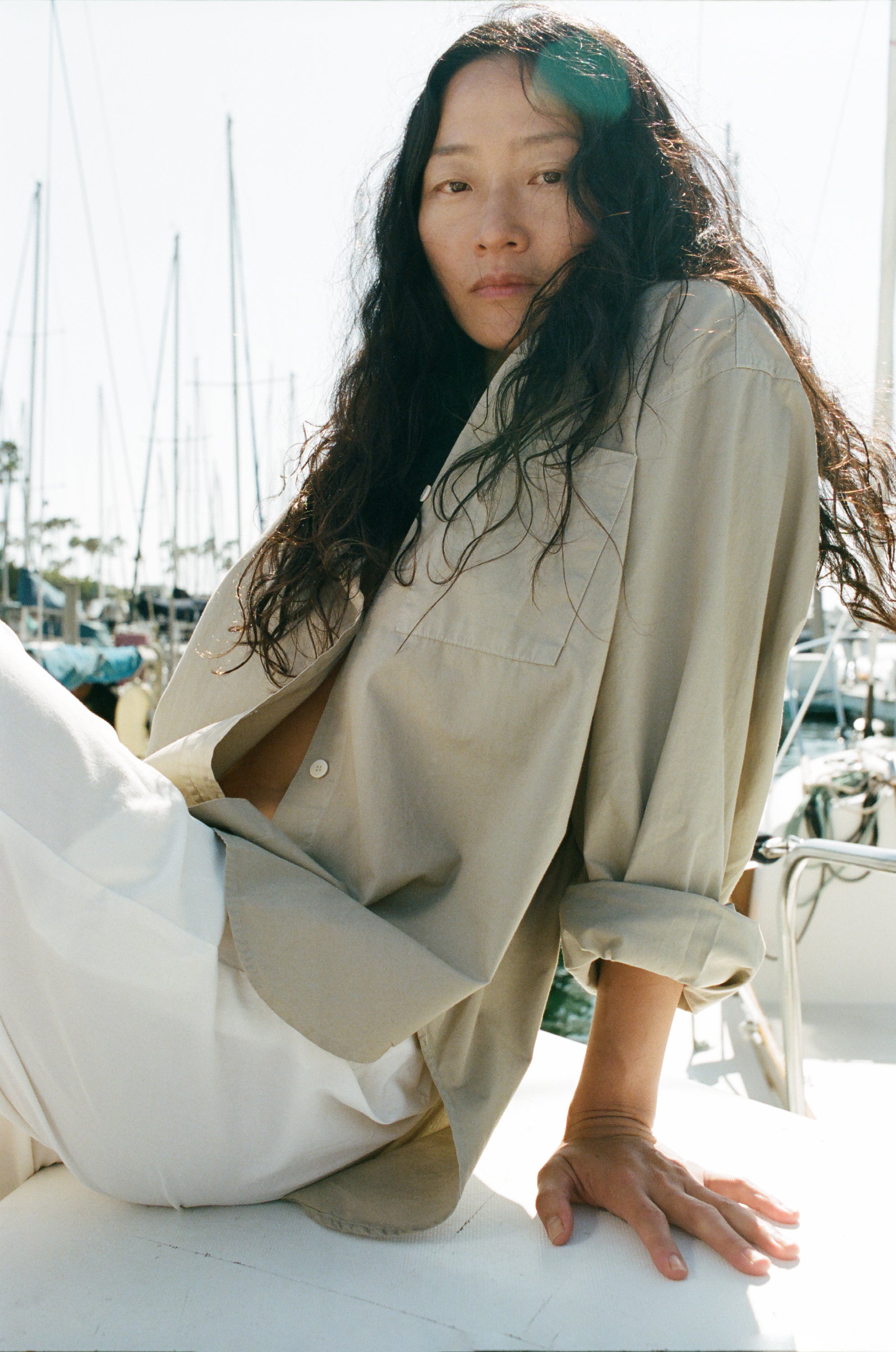 Marcie Shirt, Organic Poplin, Khaki