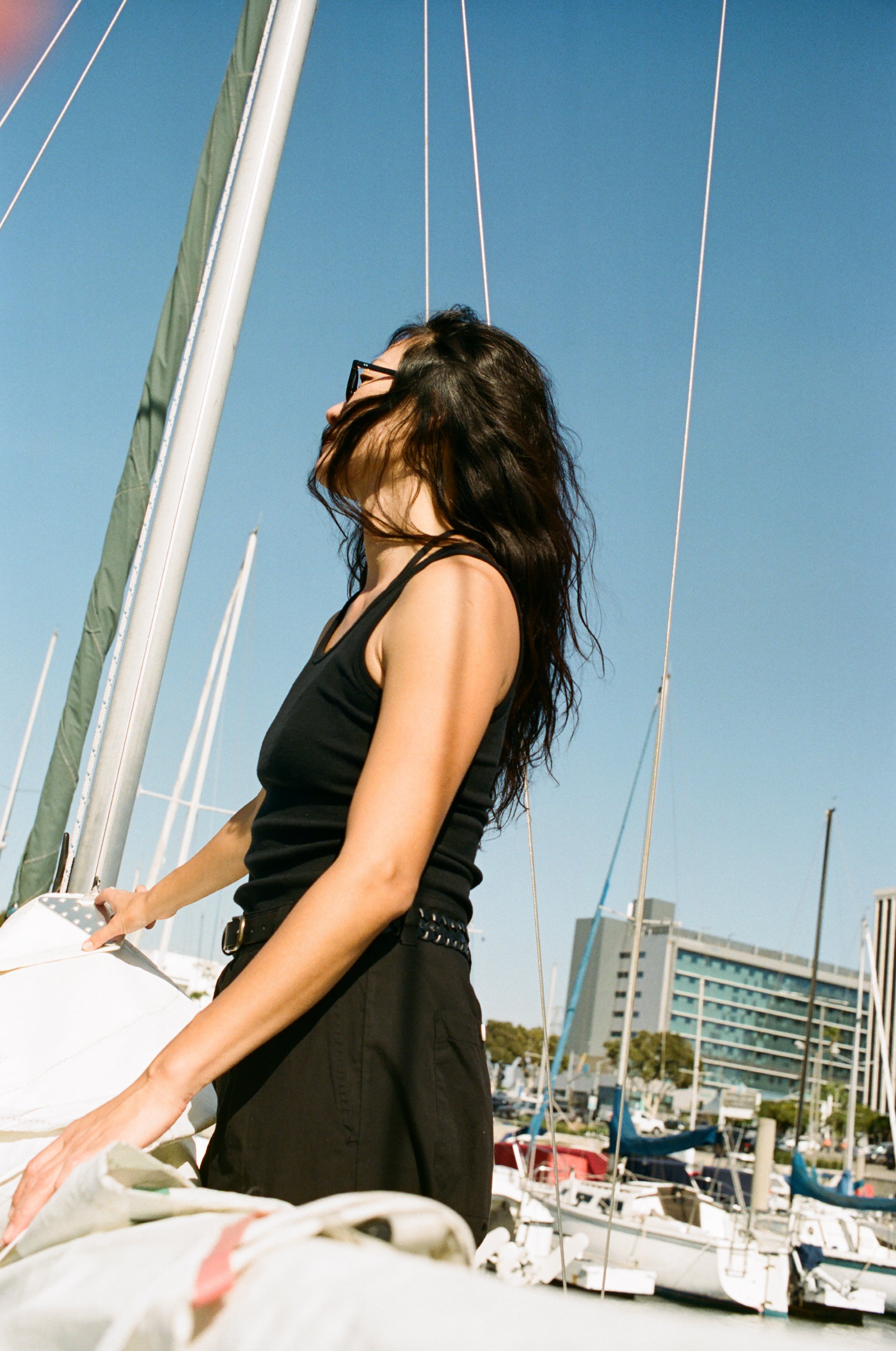 Classic Tank, Ribbed Silk Noil Jersey, Black
