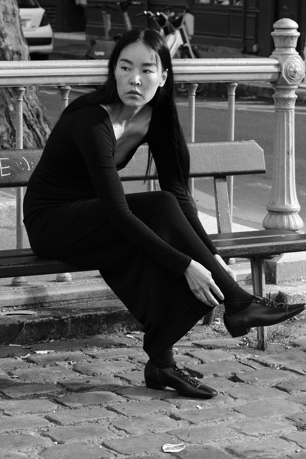 (Imperfect) Claudia Dress, Regen Silk Noil Jersey, Black