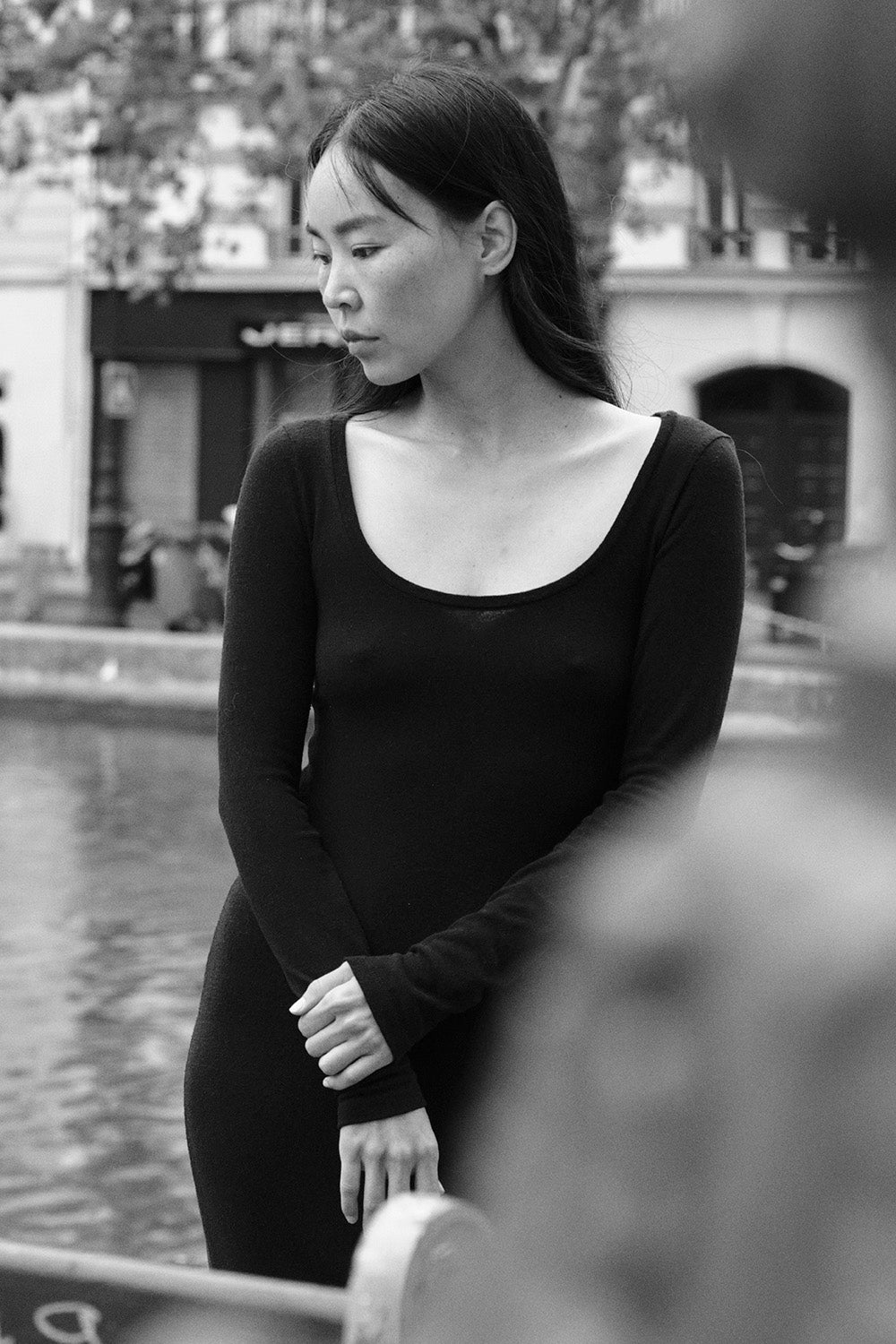 (Imperfect) Claudia Dress, Regen Silk Noil Jersey, Black