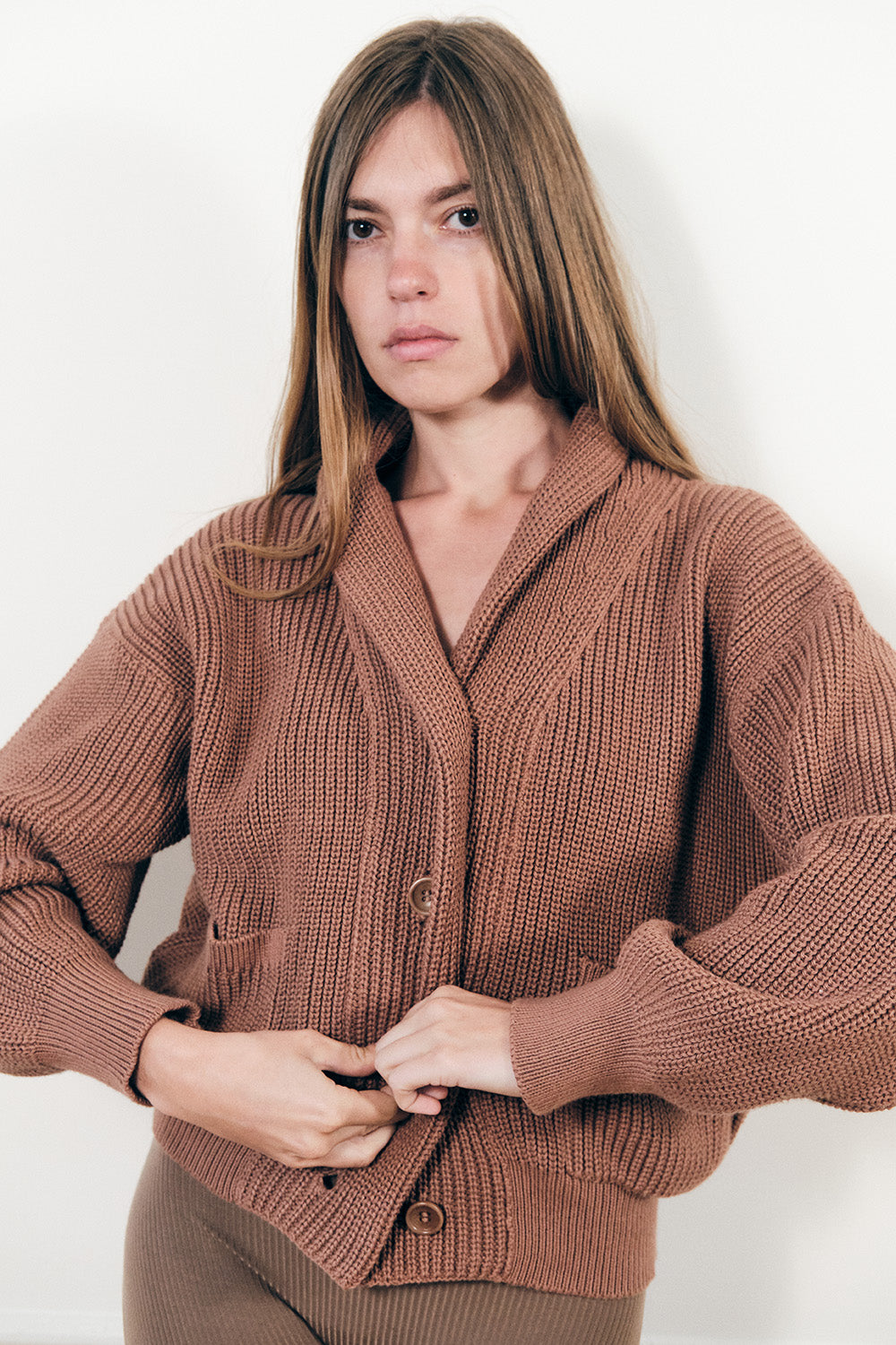 (Imperfect) Sloan Cardigan, Organic Tanguis Cotton, Dust