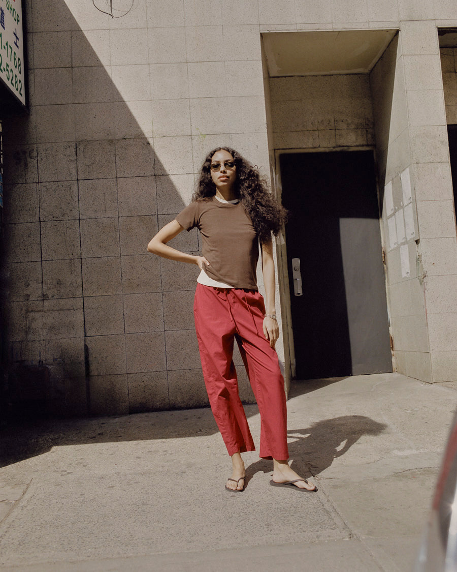 All Day Pant, Organic Poplin, Tomato