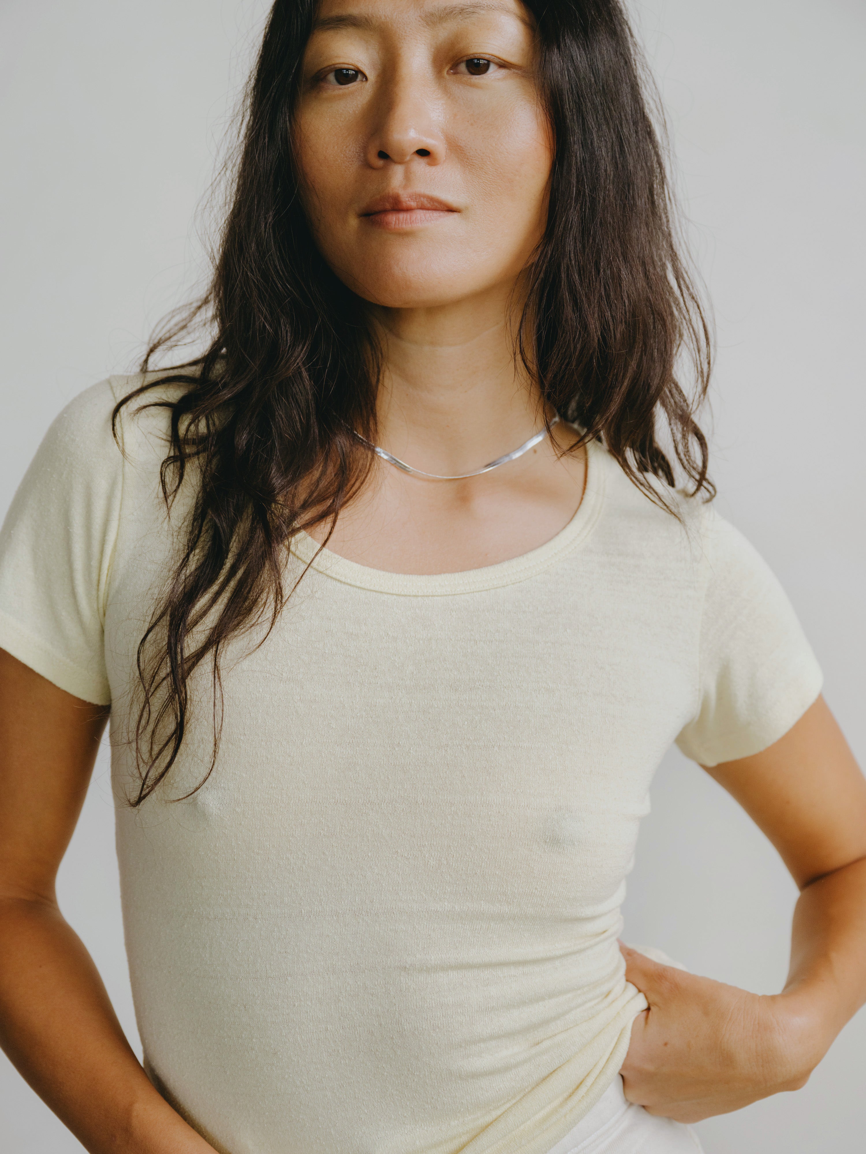 Baby Tee, Regen Silk Noil Jersey, Butter