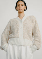 Peruvian Alpaca Loop High Collar Cardigan | EILEEN FISHER