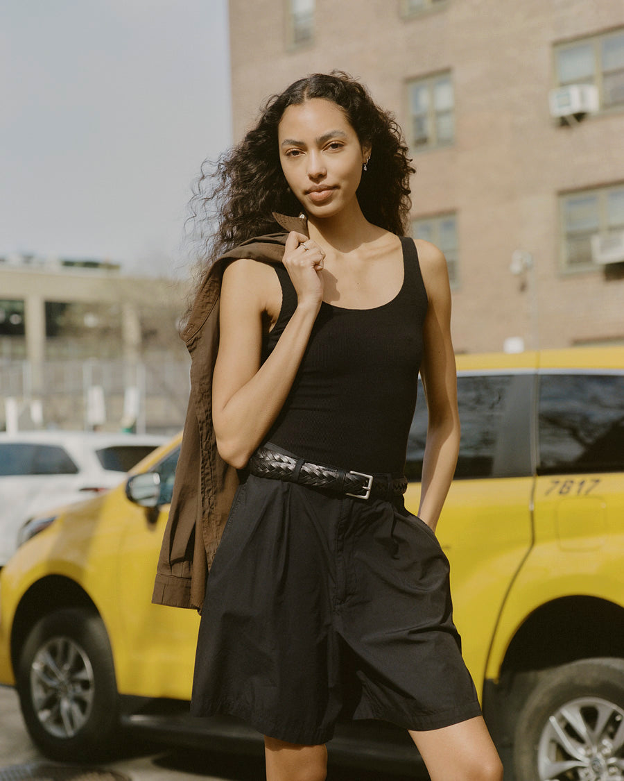 Pfeiffer Short, Organic Poplin, Black