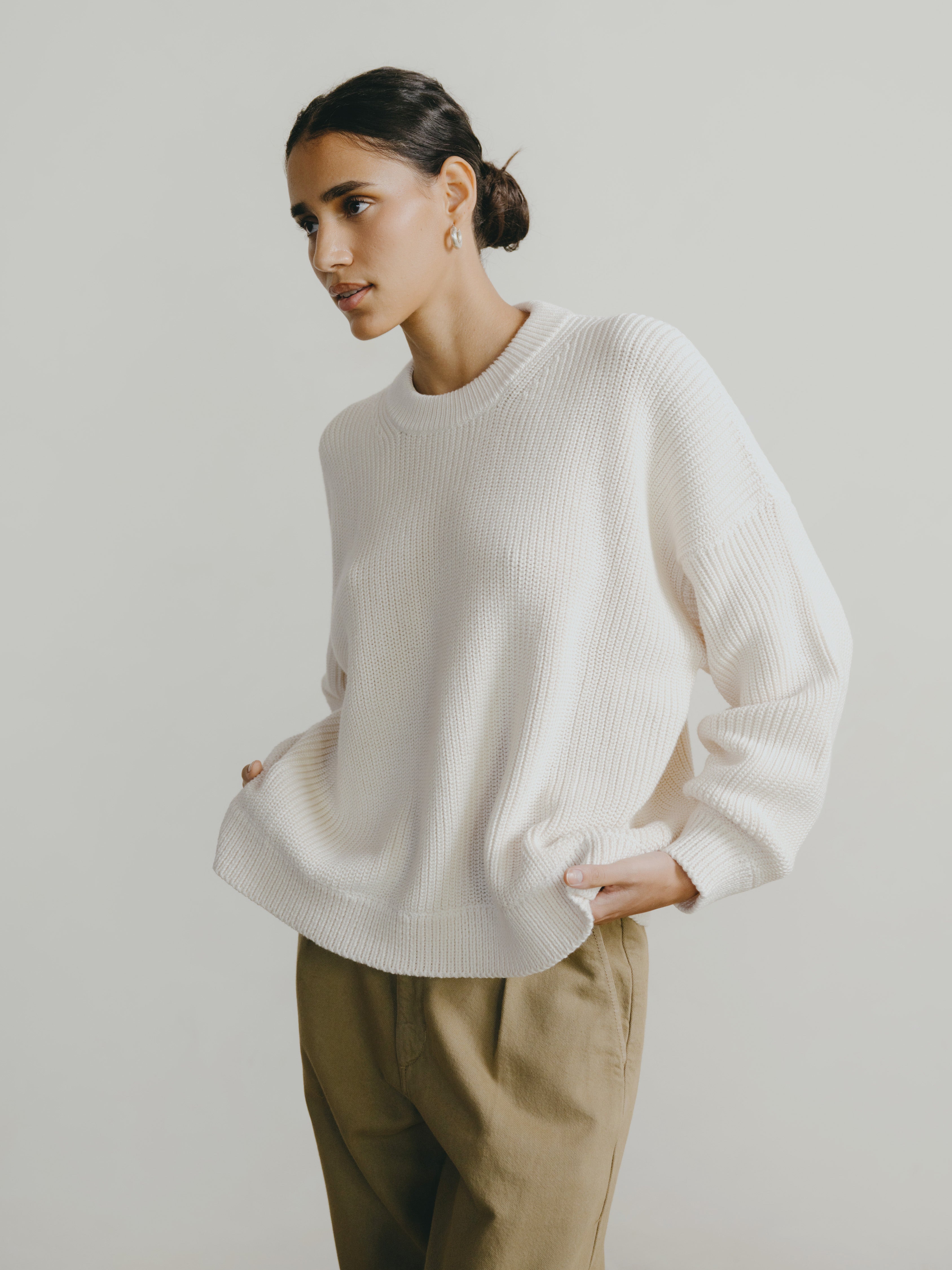 Chleo Crew, Organic Cotton, Ecru