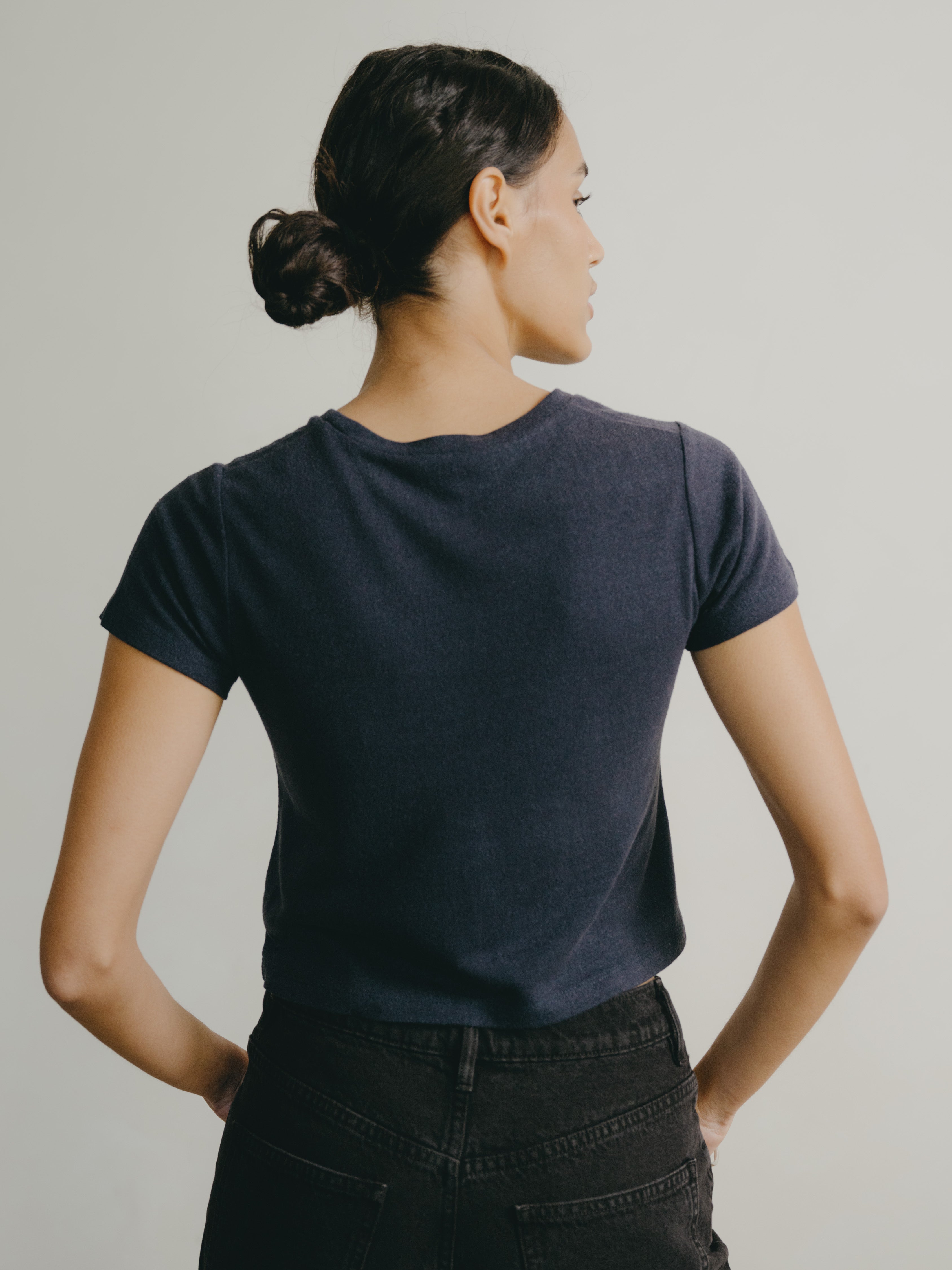 Lou Tee, Regen Silk Noil Jersey, Navy