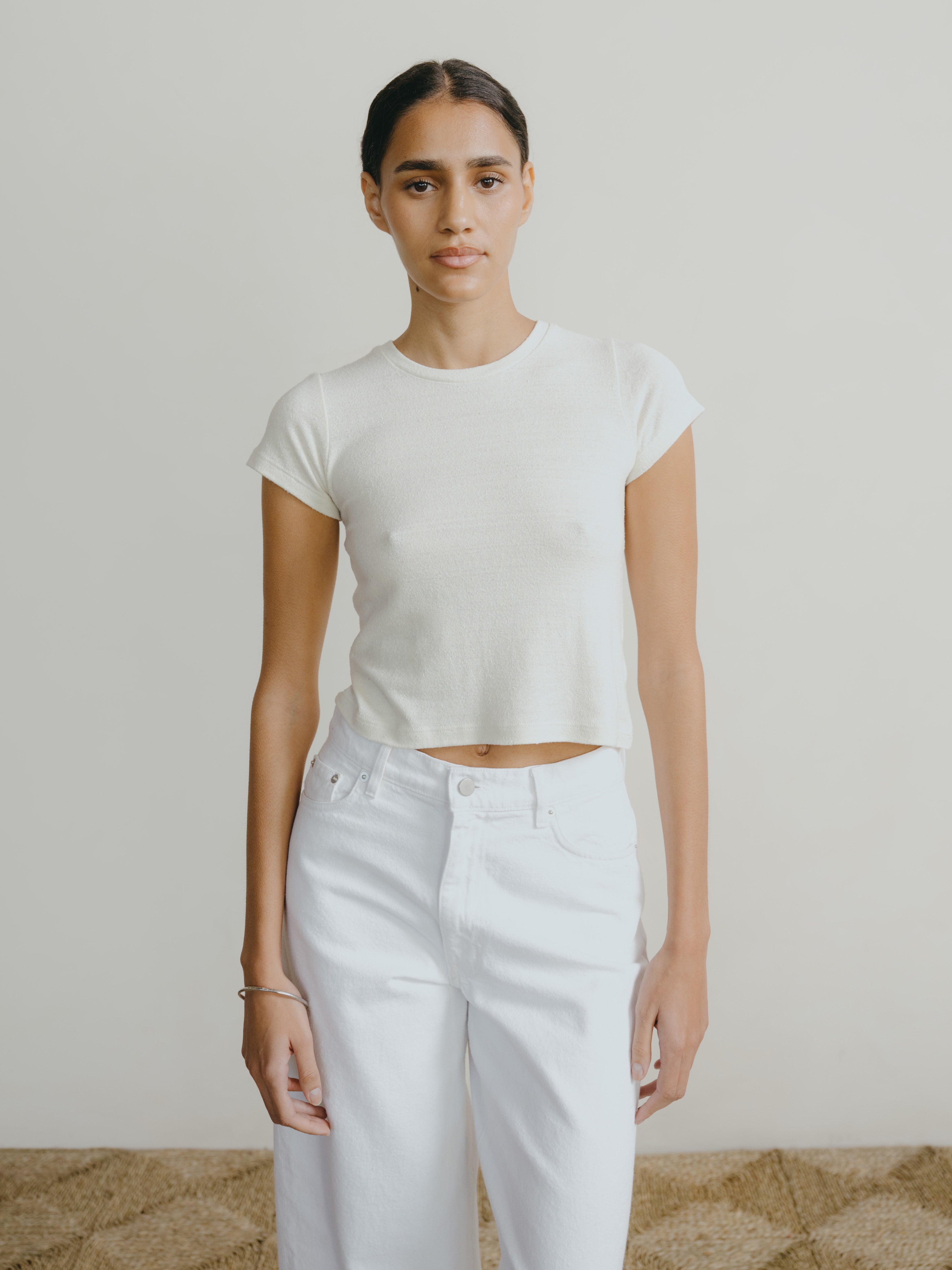 Lou Tee, Regen Silk Noil Jersey, Natural