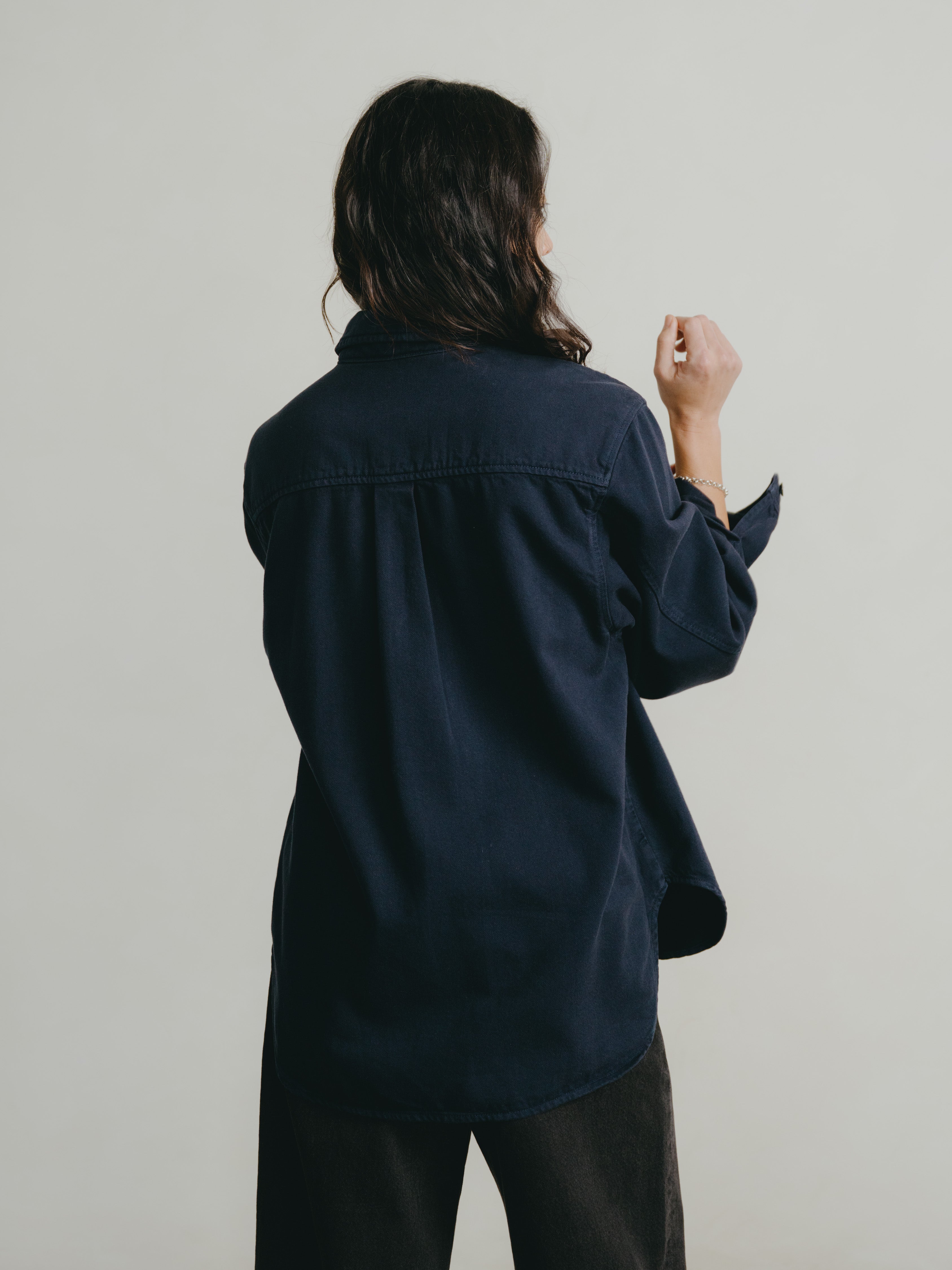 Zip Popover, Broken Twill, Navy