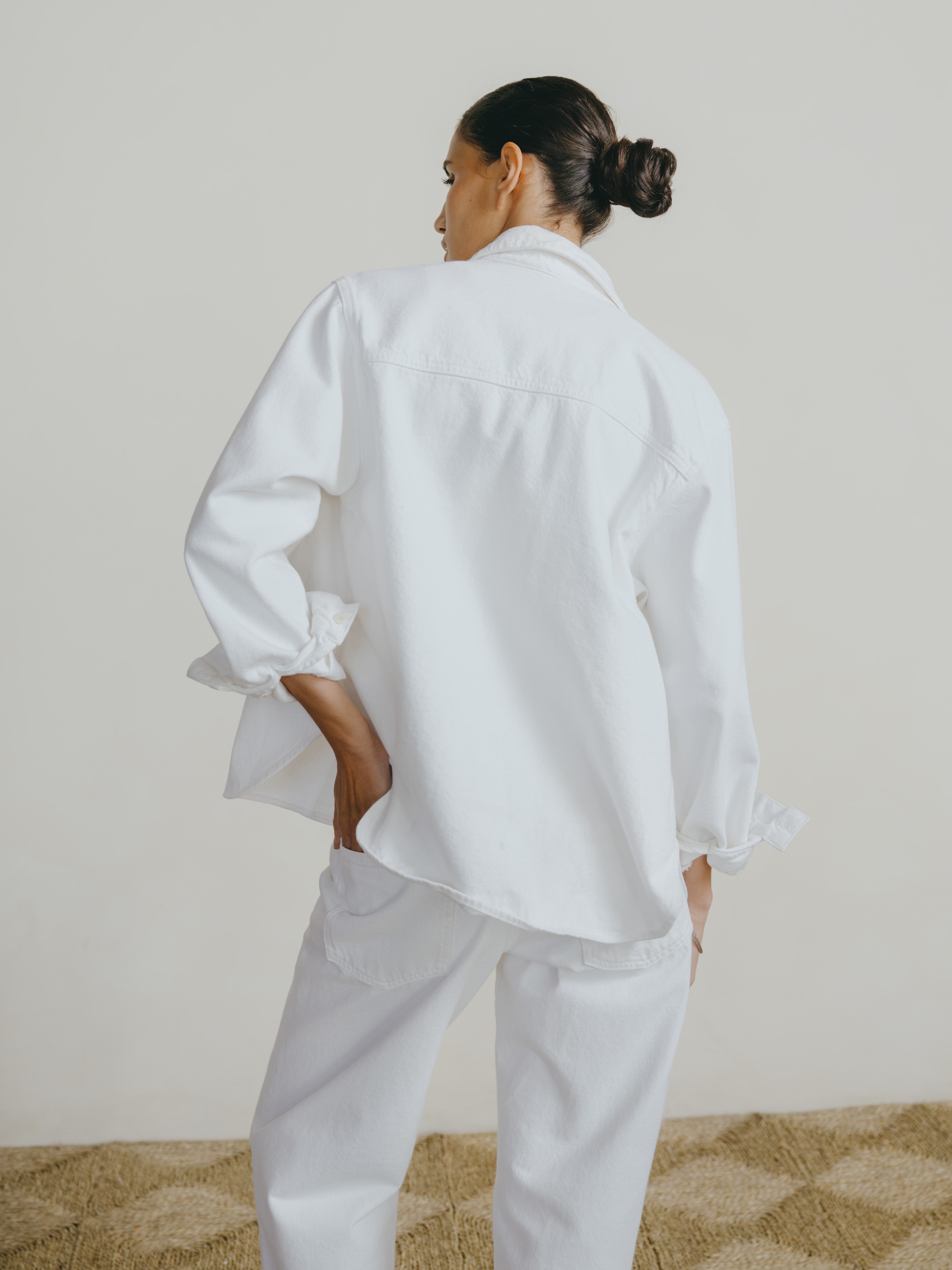 Denim Marcie Shirt, Recycled Denim, Salt