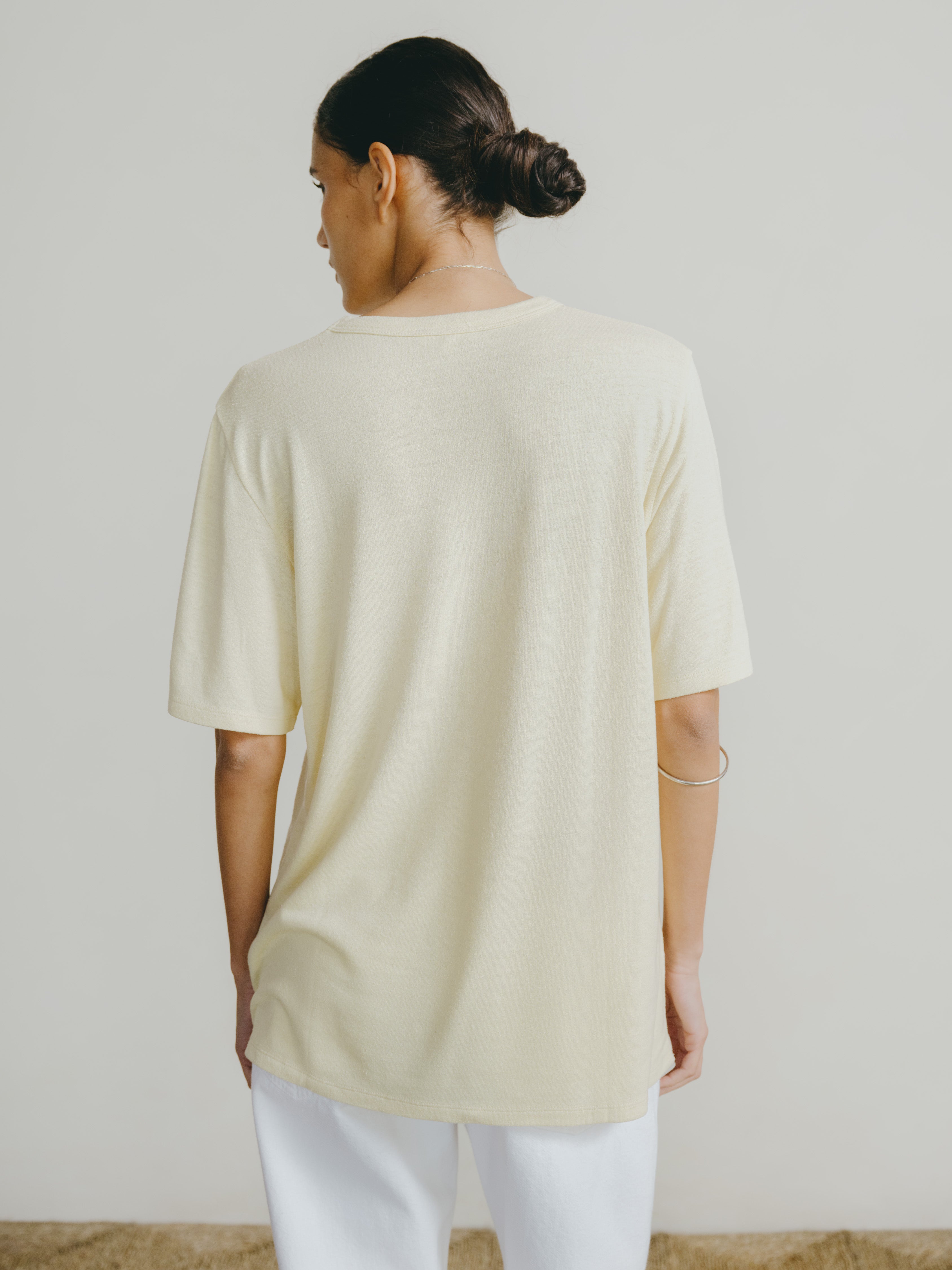 Bigger Tee, Regen Silk Noil Jersey, Butter