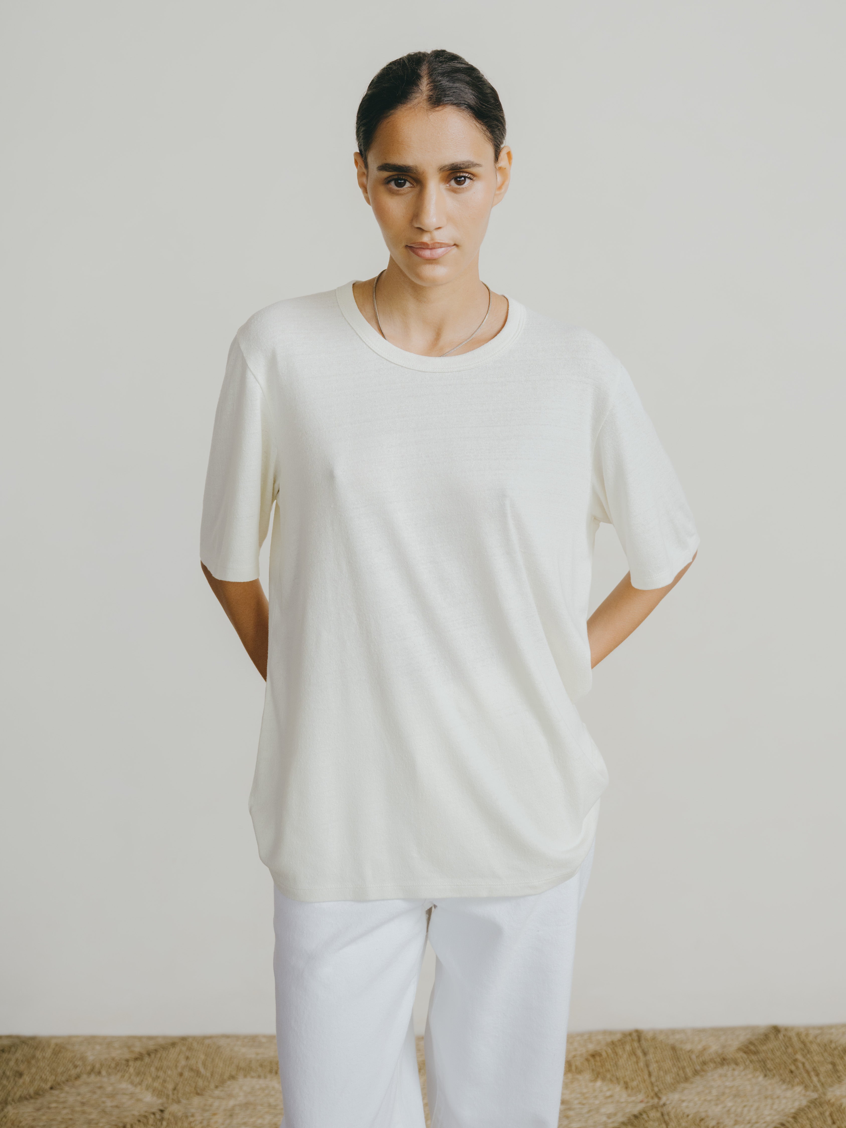 Bigger Tee, Regen Silk Noil Jersey, Natural