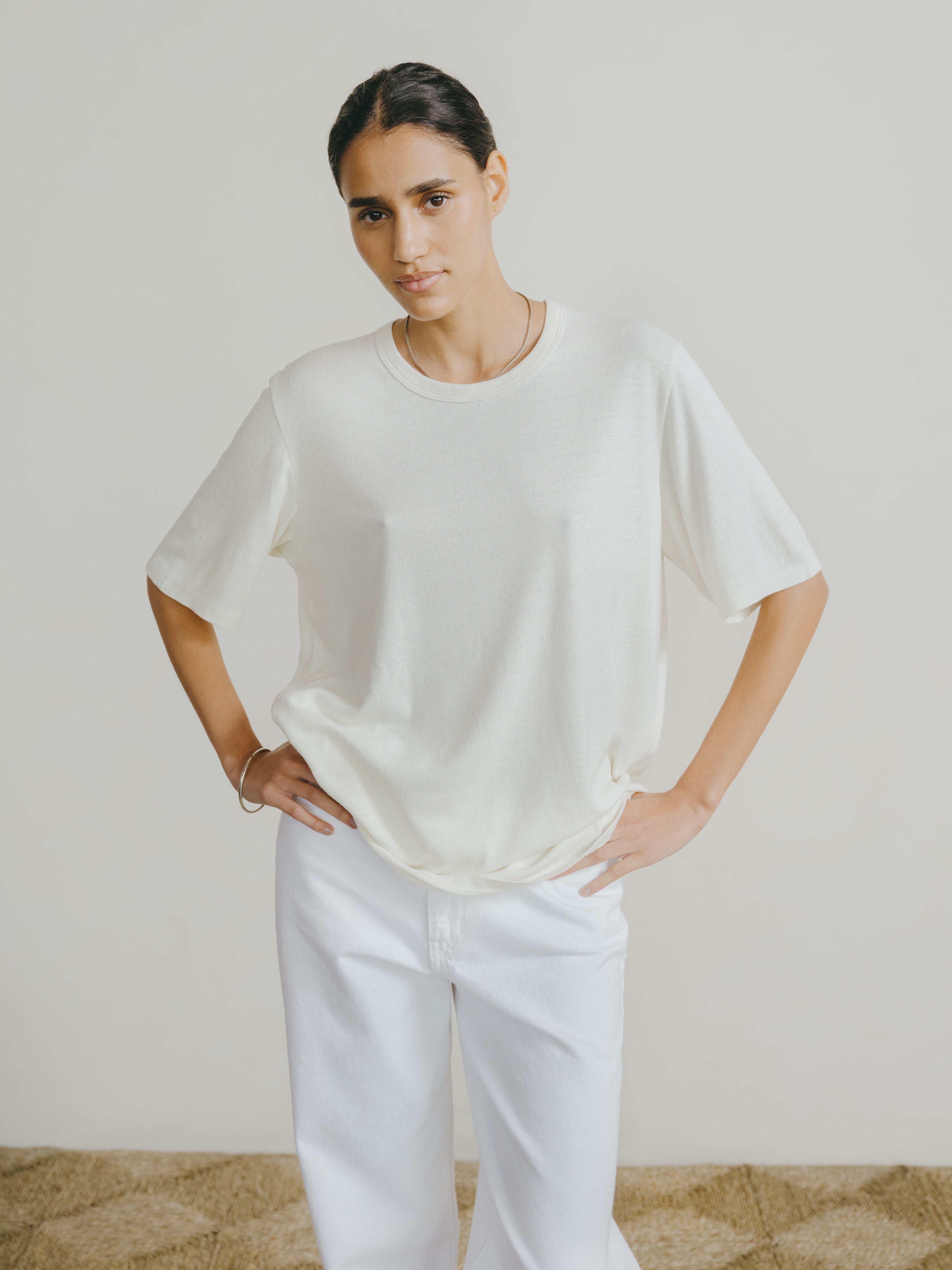 Bigger Tee, Regen Silk Noil Jersey, Natural