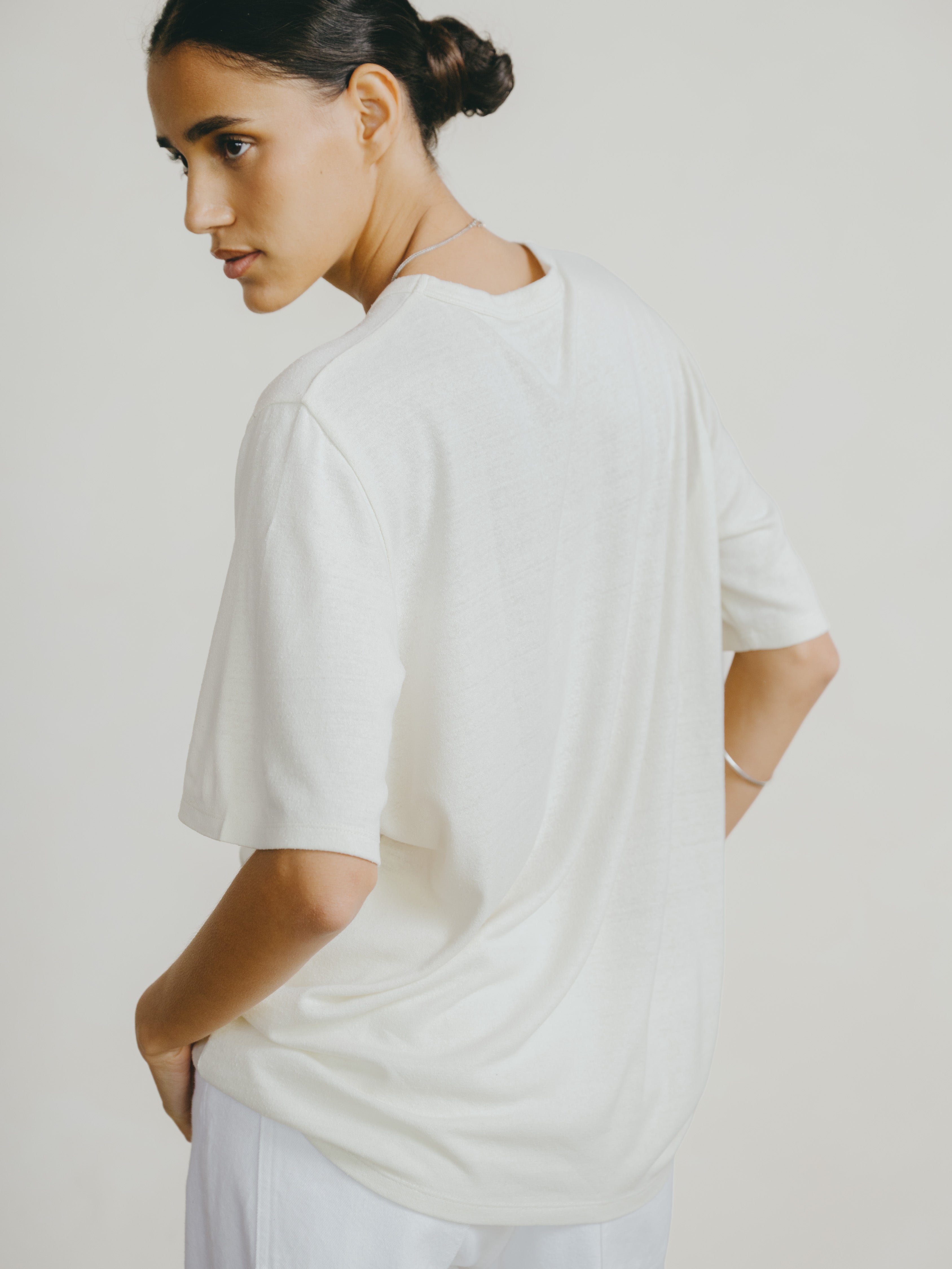 Extra Oversized Silk Noil Tee | OZMA