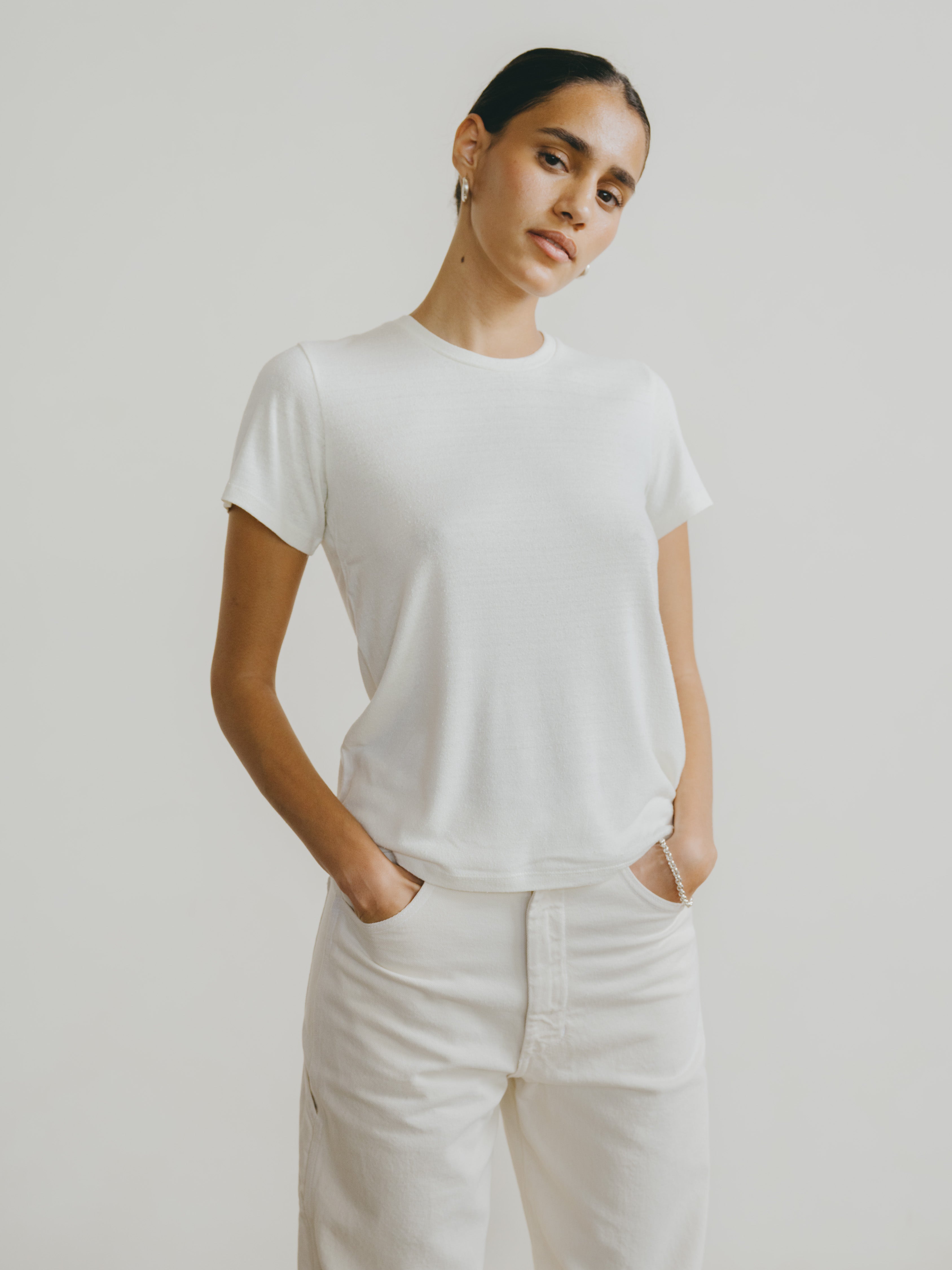 Classic Tee, Regen Silk Noil Jersey, Natural