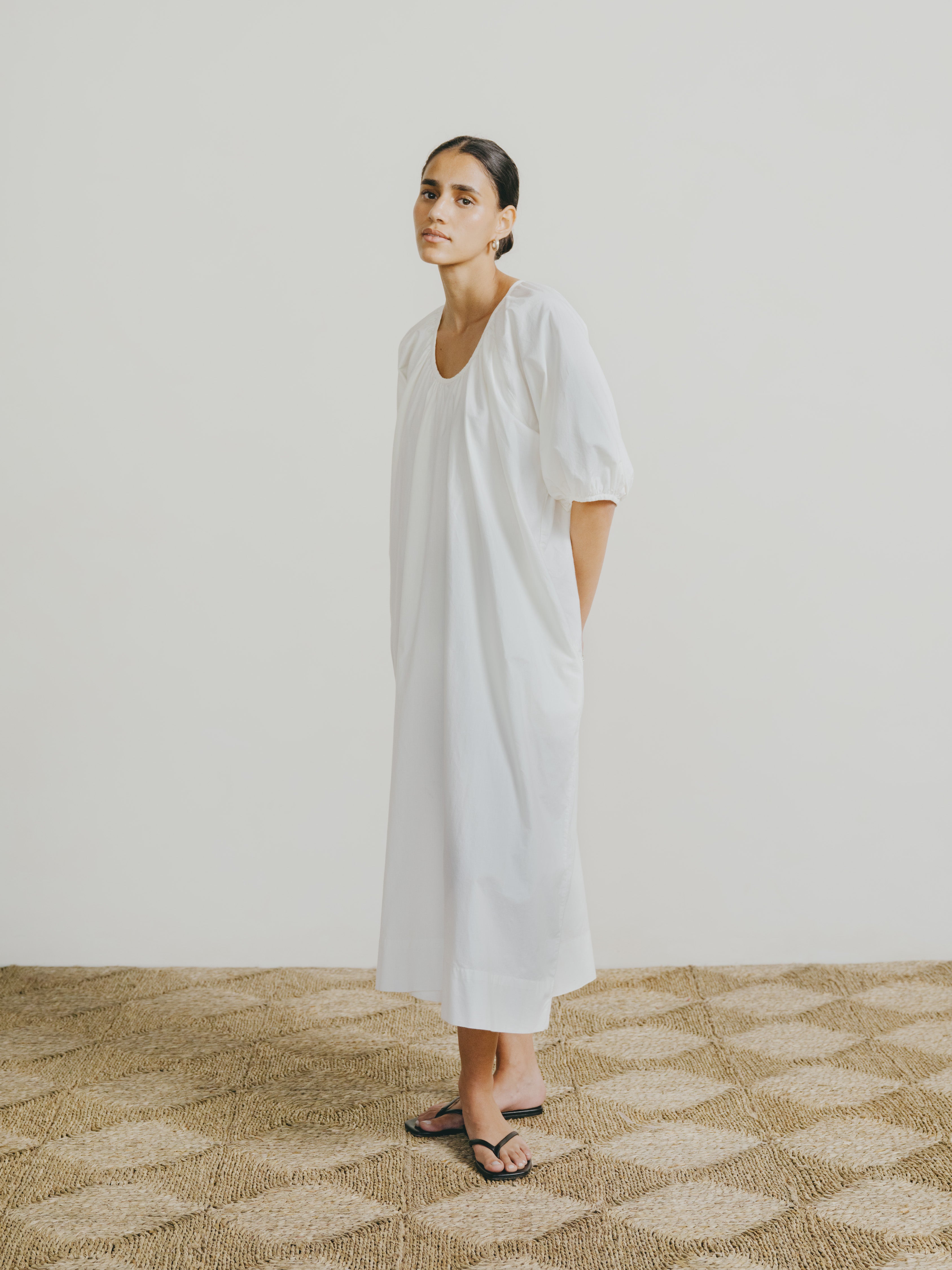 Ophelia Dress, Organic Batiste, Natural