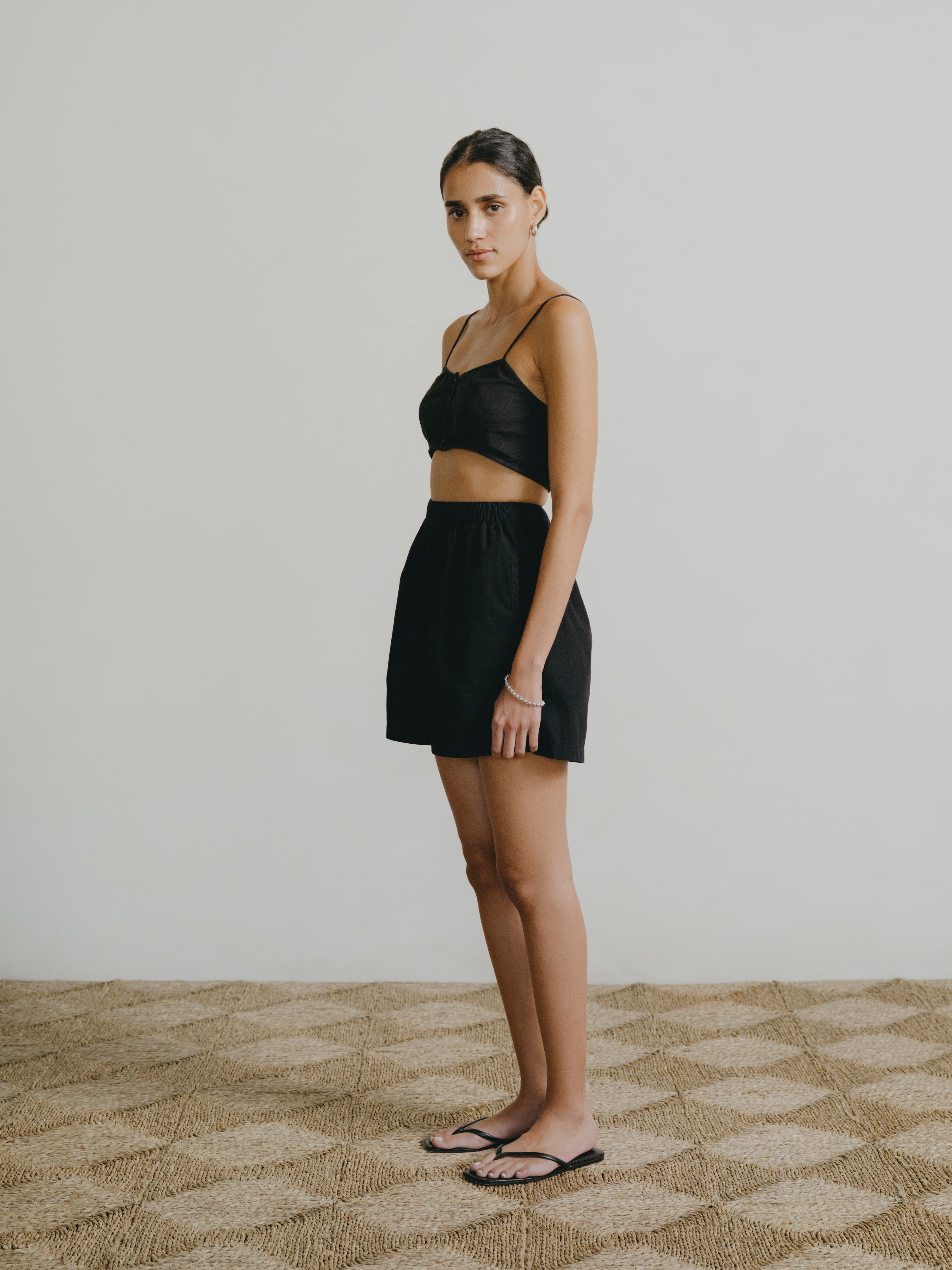 All Day Short, Organic Poplin, Black