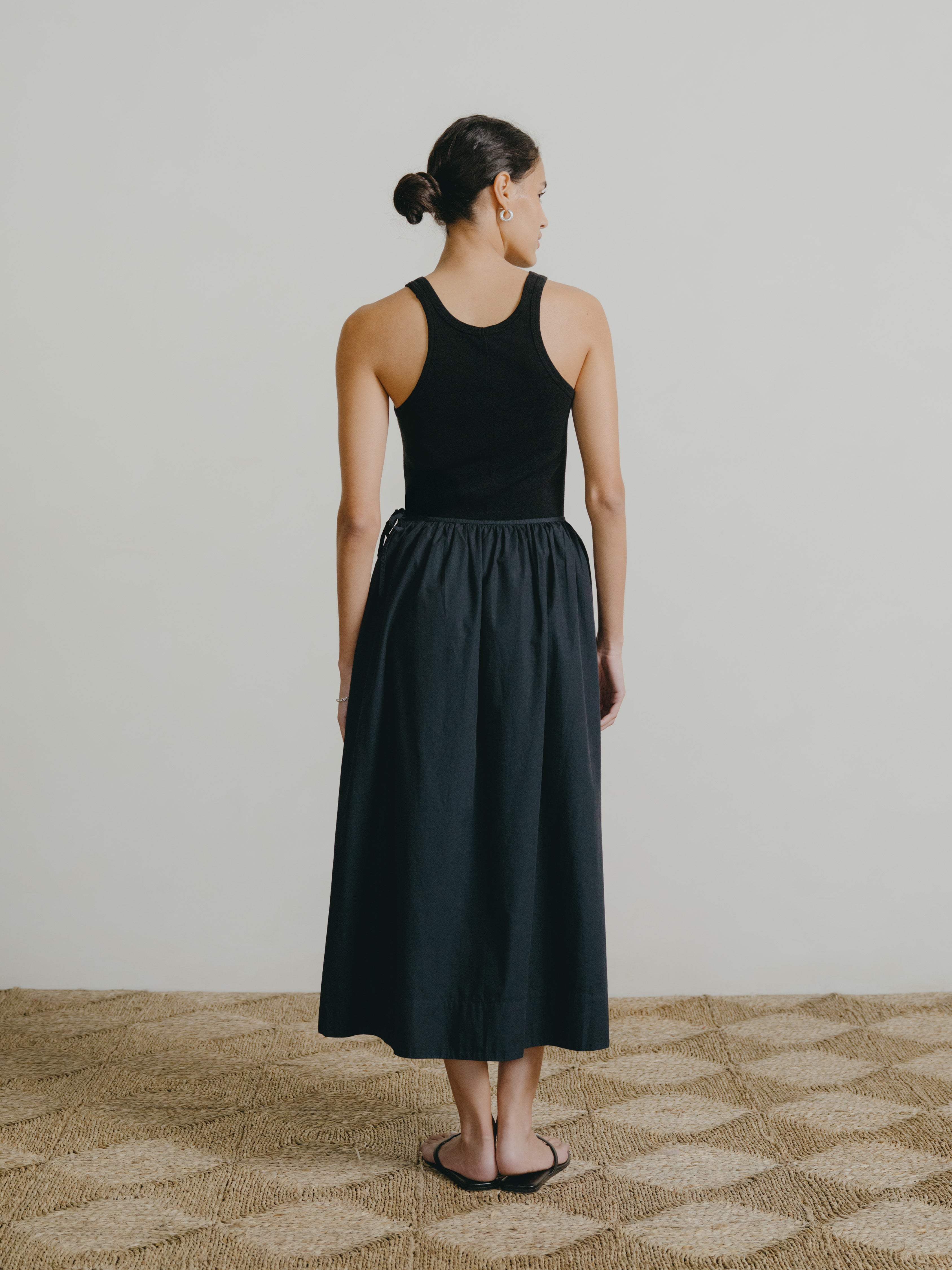 Avita Skirt, Organic Poplin, Black