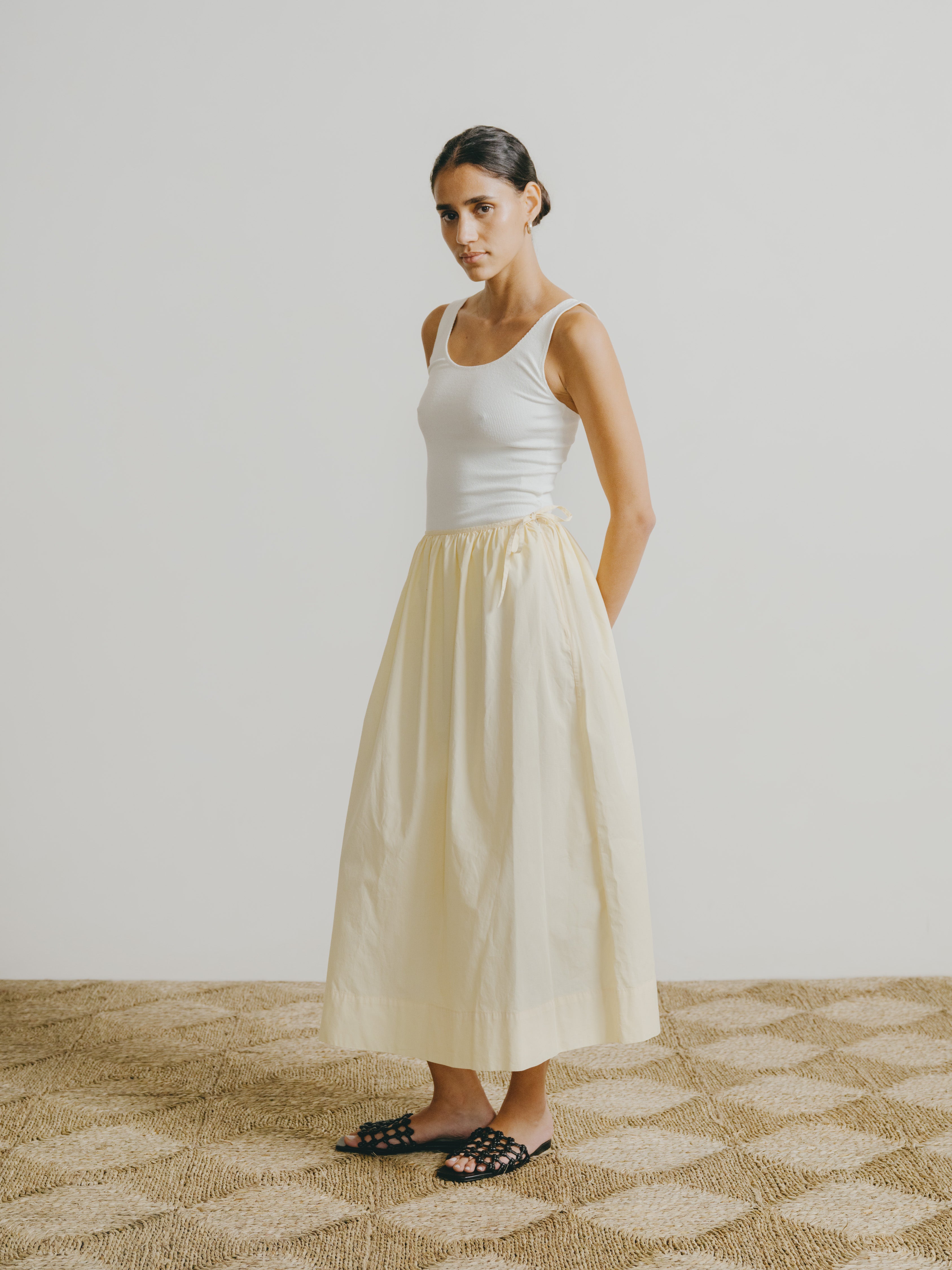 Avita Skirt, Organic Poplin, Butter