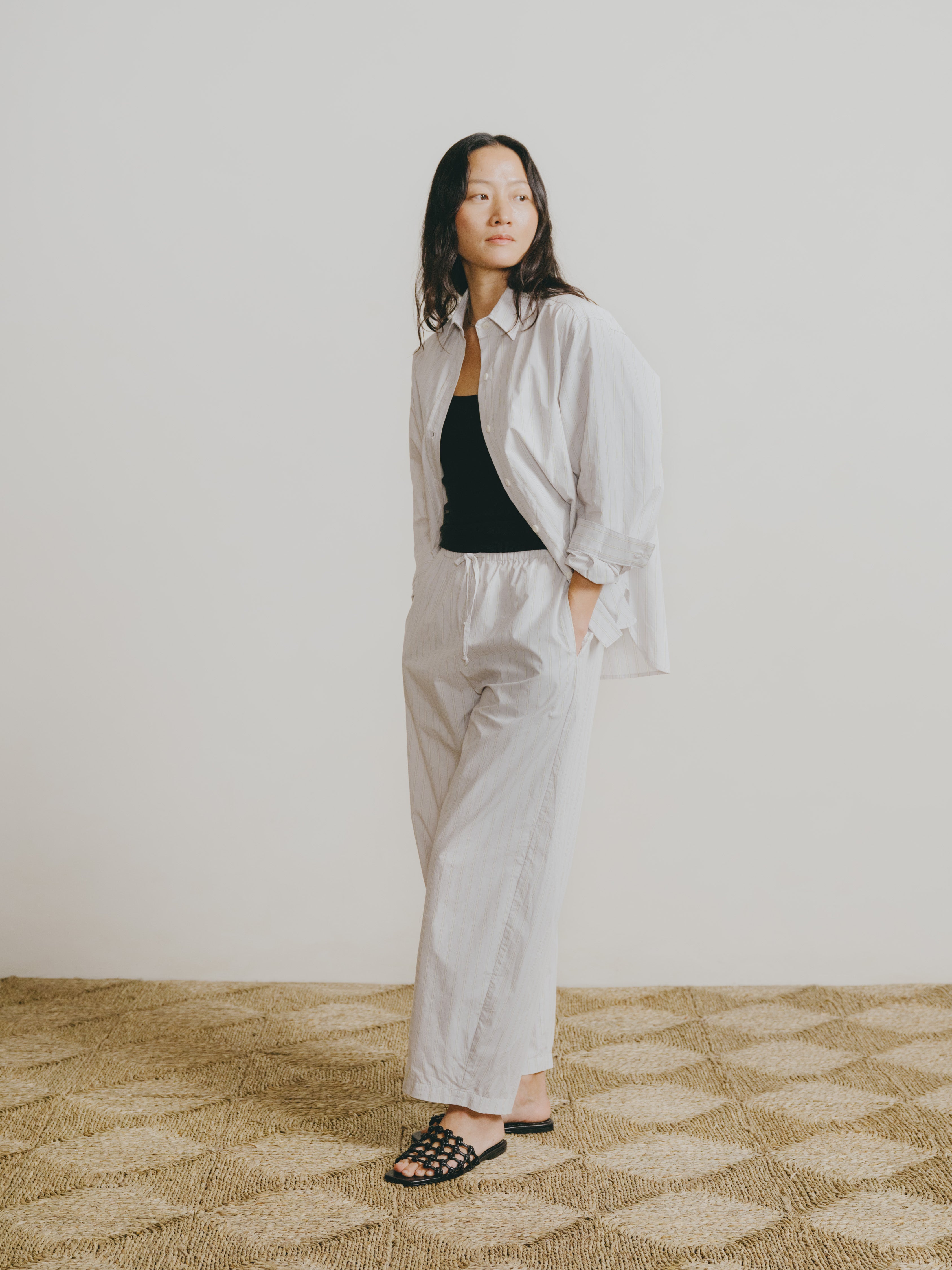 All Day Pant, Japanese Organic Cotton, Isla Stripe