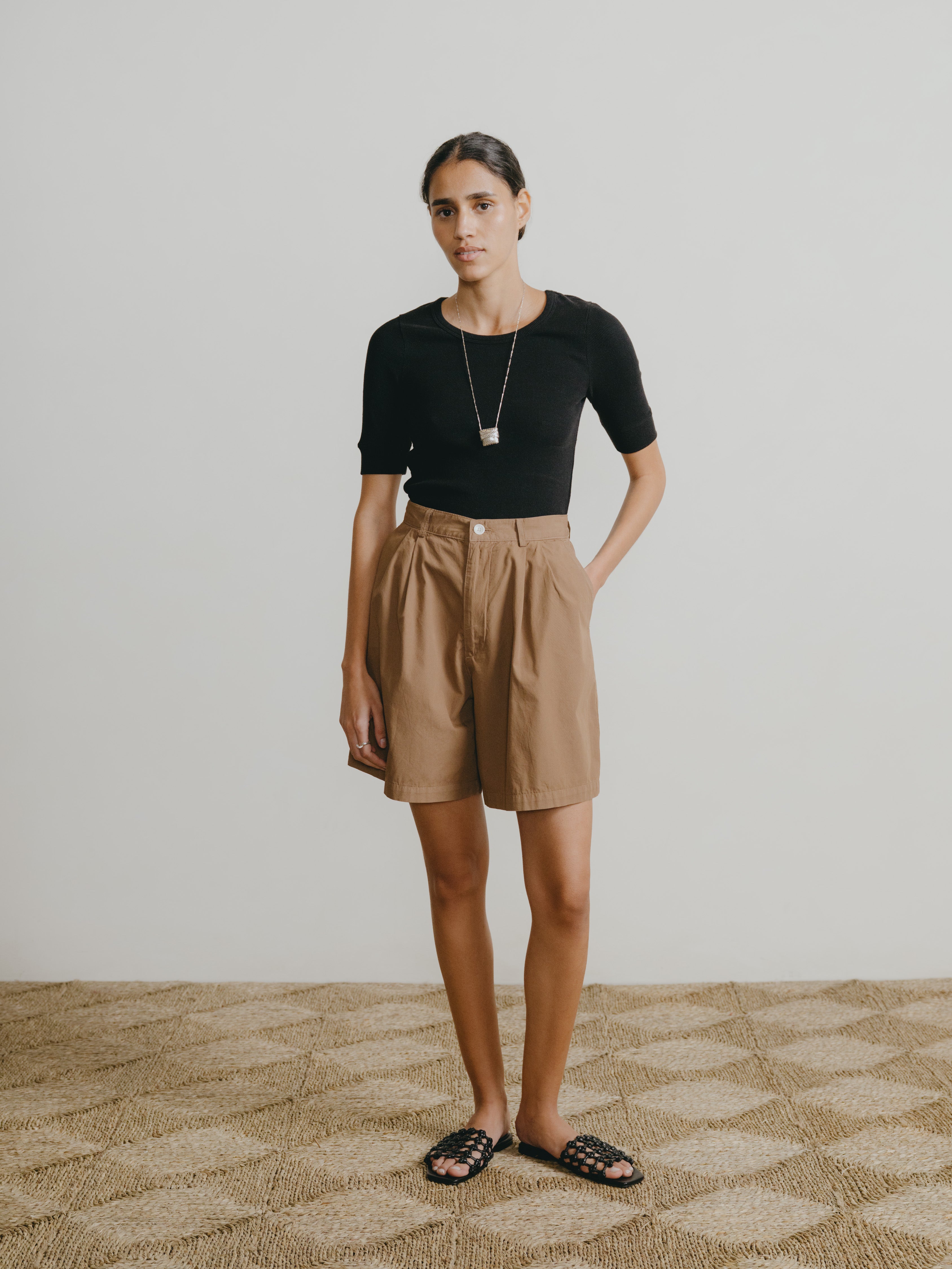 Pfeiffer Short, Organic Poplin, Clay