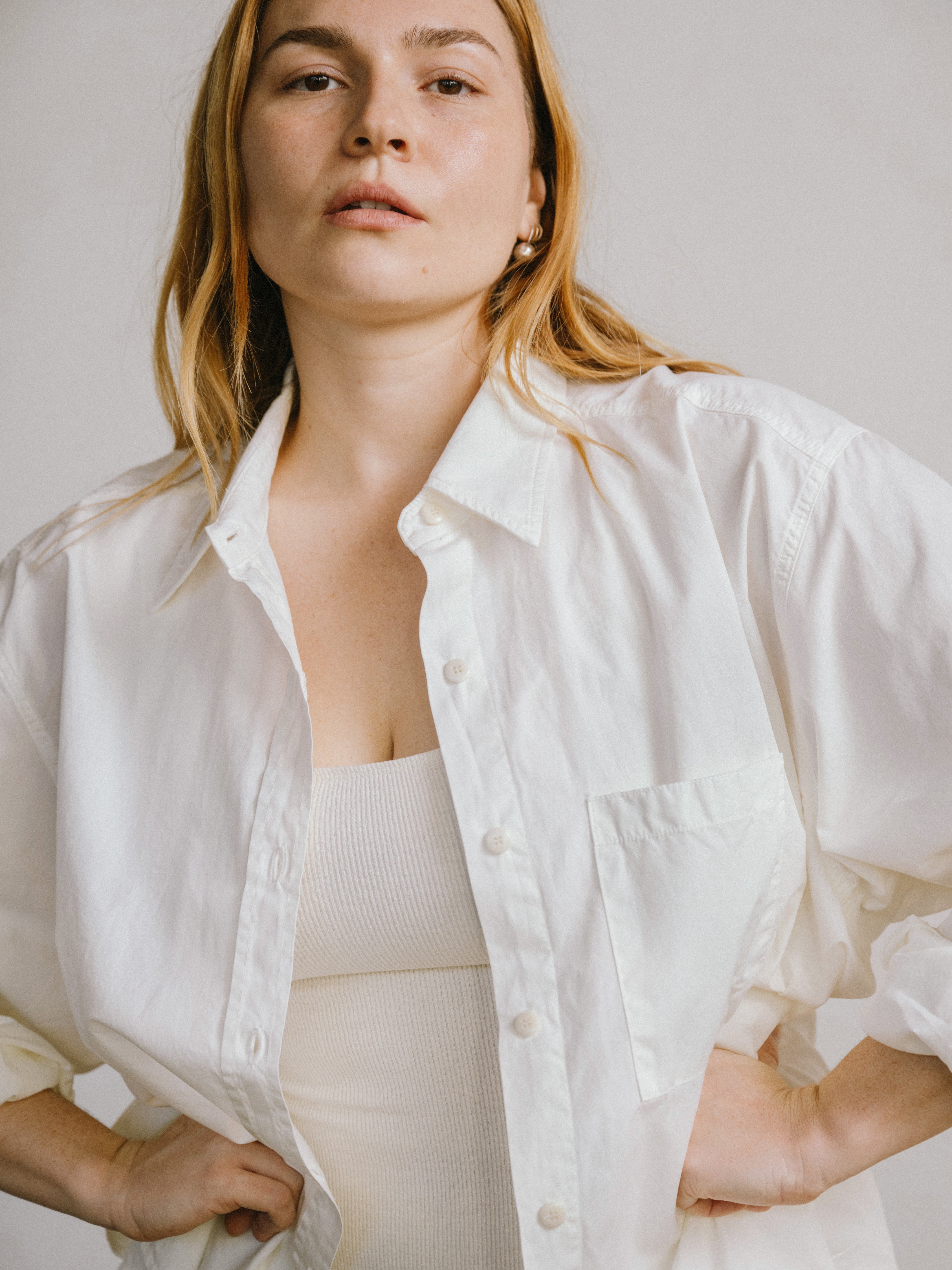 Marcie Shirt, Organic Poplin, Natural