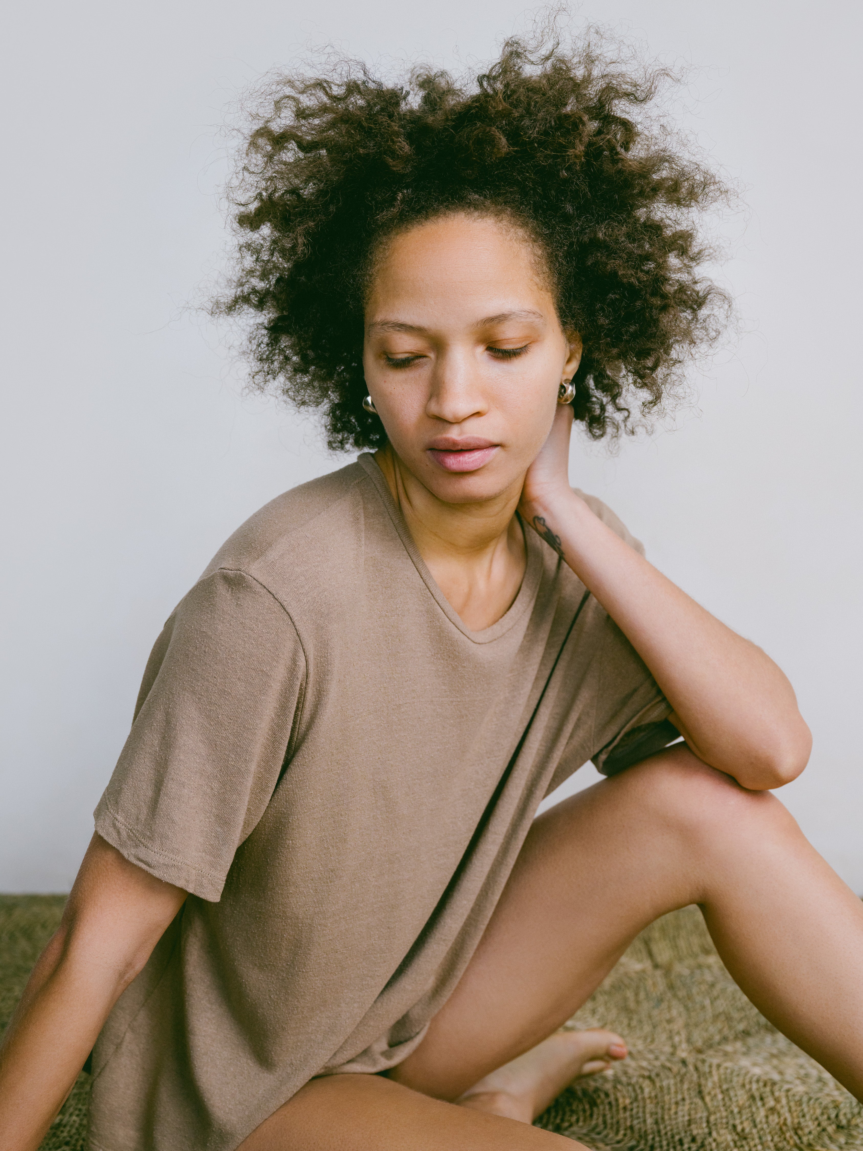 Big Tee, Regen Silk Noil Jersey, Tea