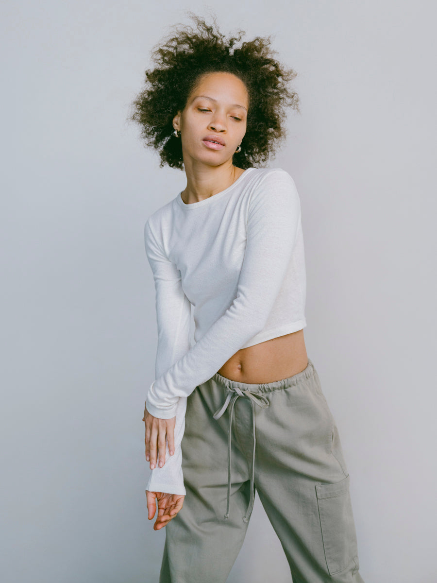 Lia Top, Regen Silk Noil Jersey, Natural