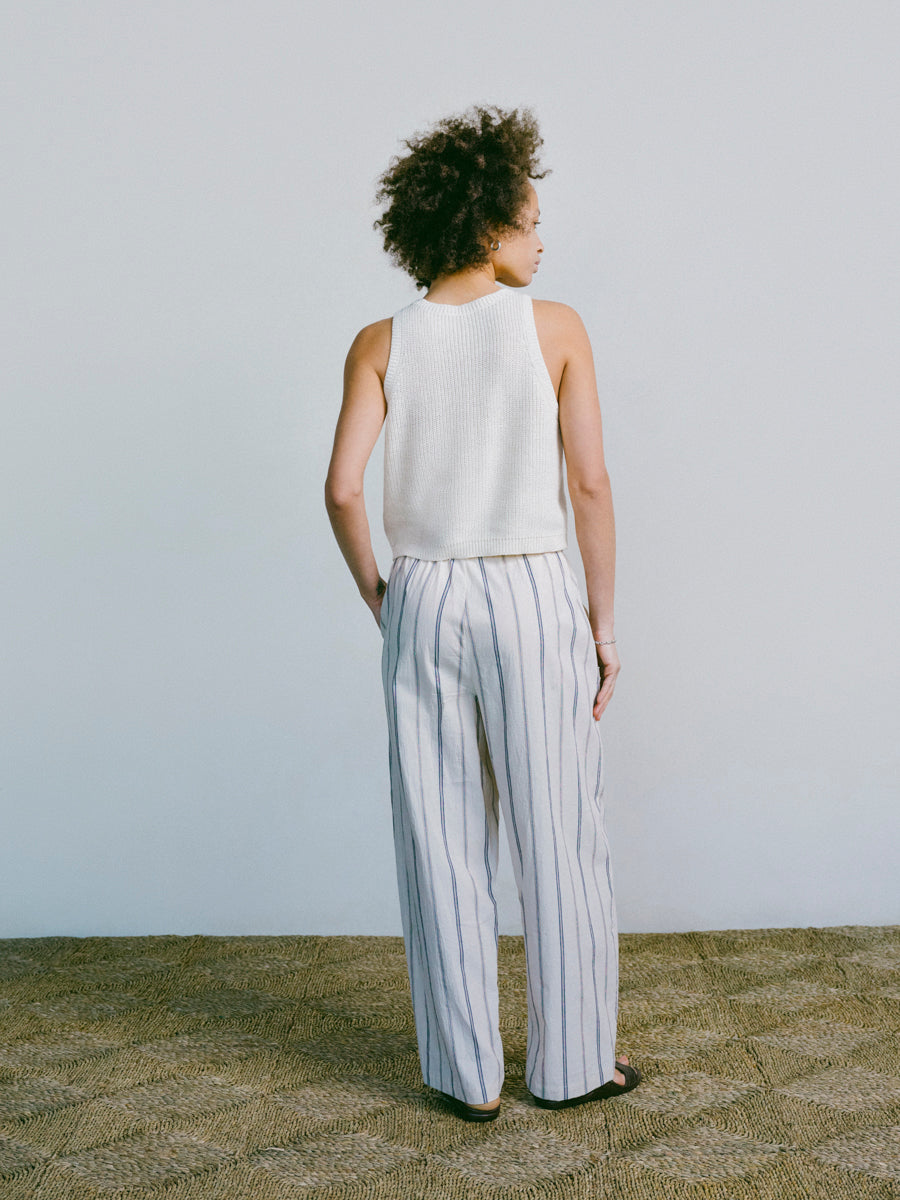 All Day Pant, Organic Japanese Cotton, Hampton Stripe