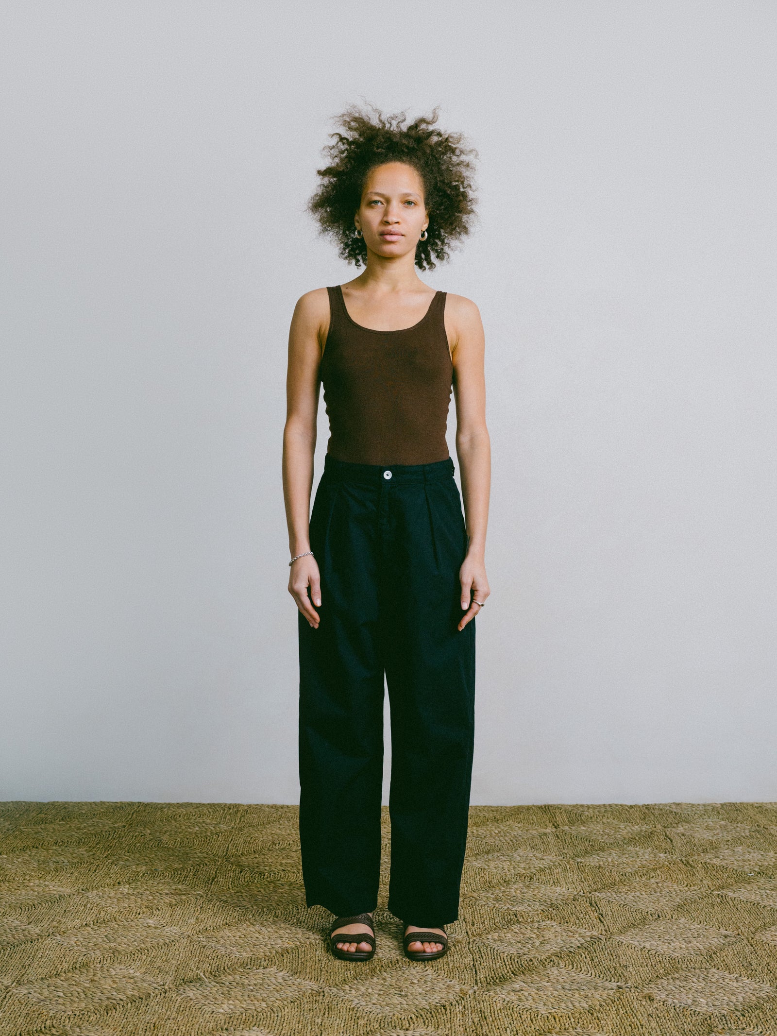 Heavy Cotton Poplin Pant - Black main image 1