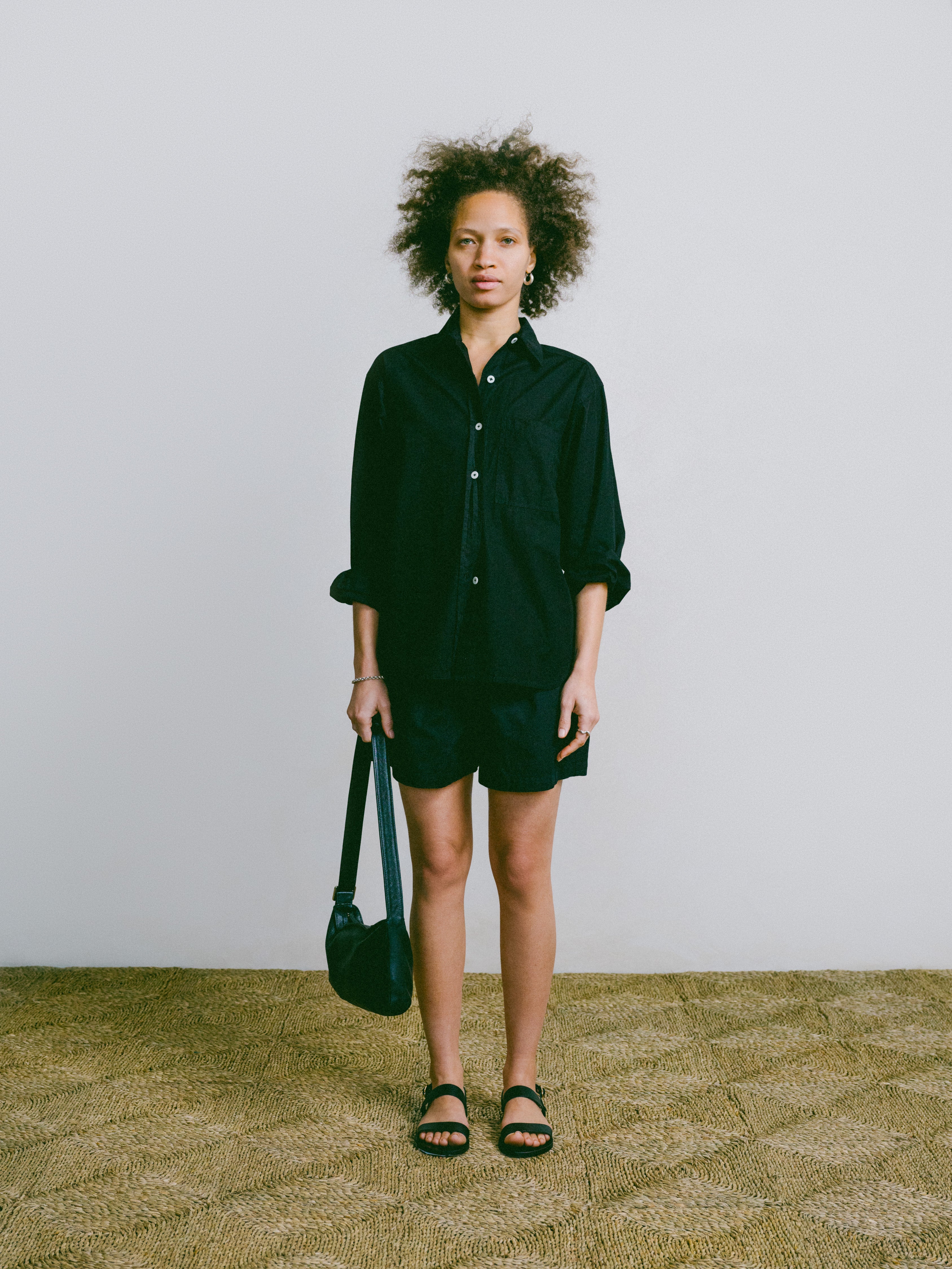 All Day Short, Organic Cotton Poplin, Black