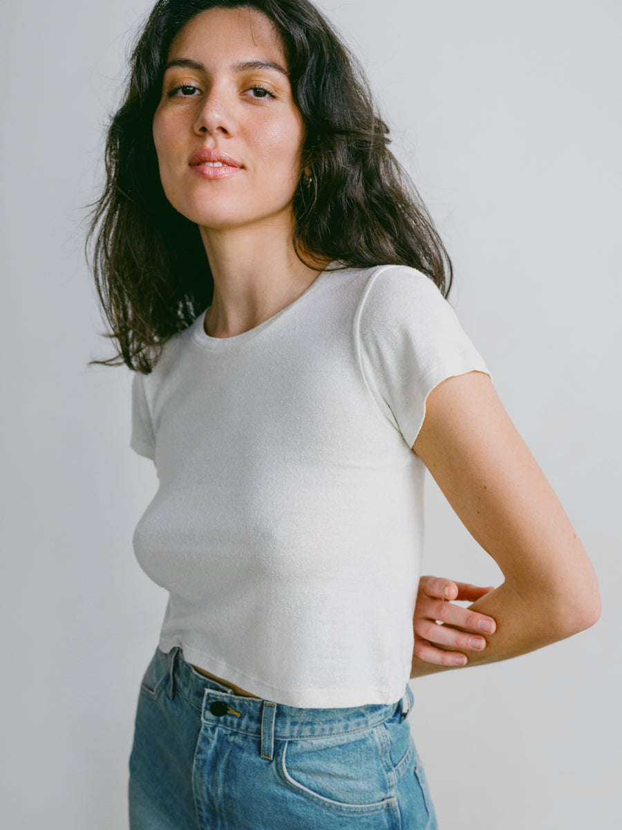 Lou Tee, Regen Silk Noil Jersey, Natural