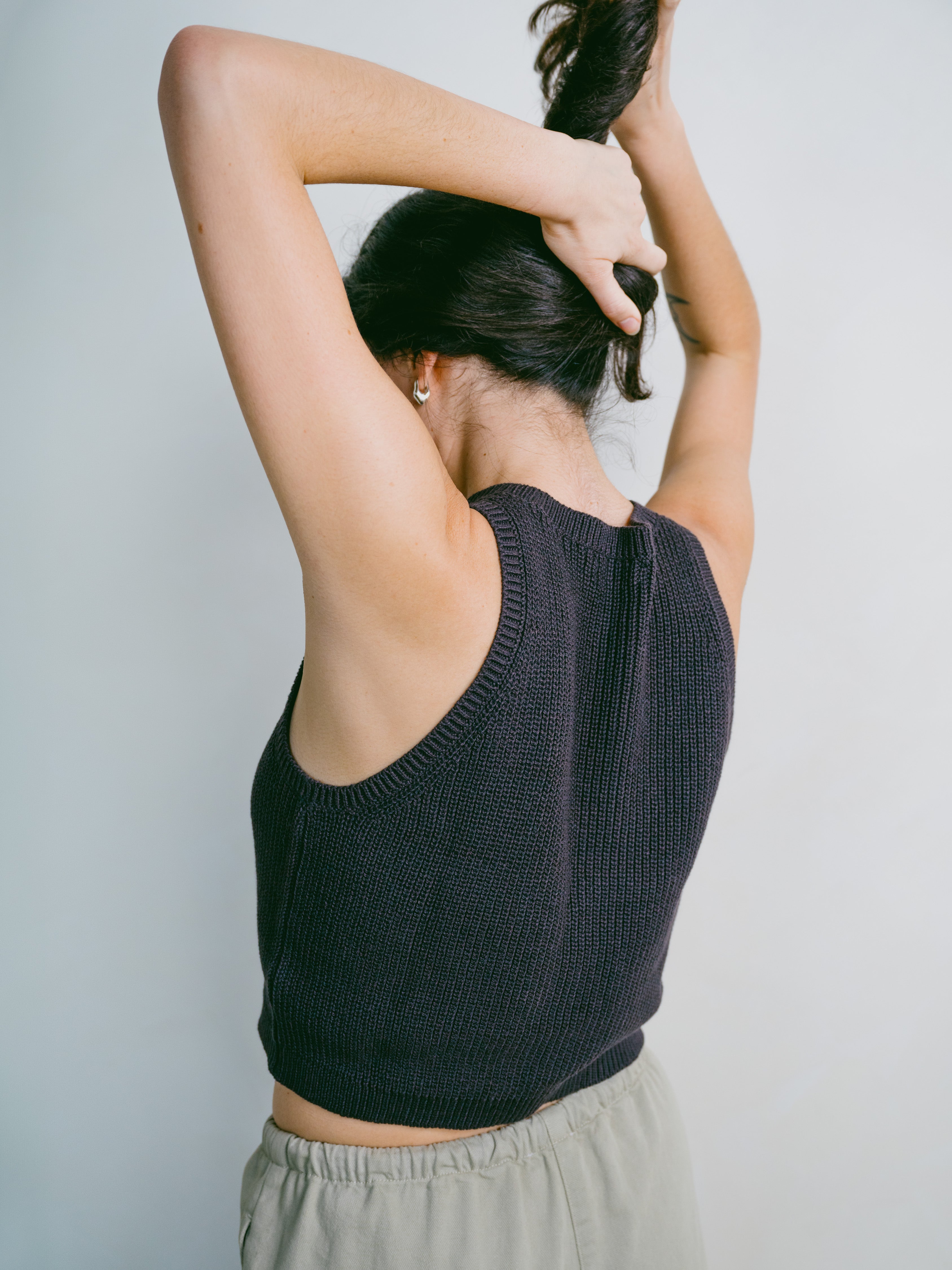 Mona Tank, Organic Cotton, Soft Black