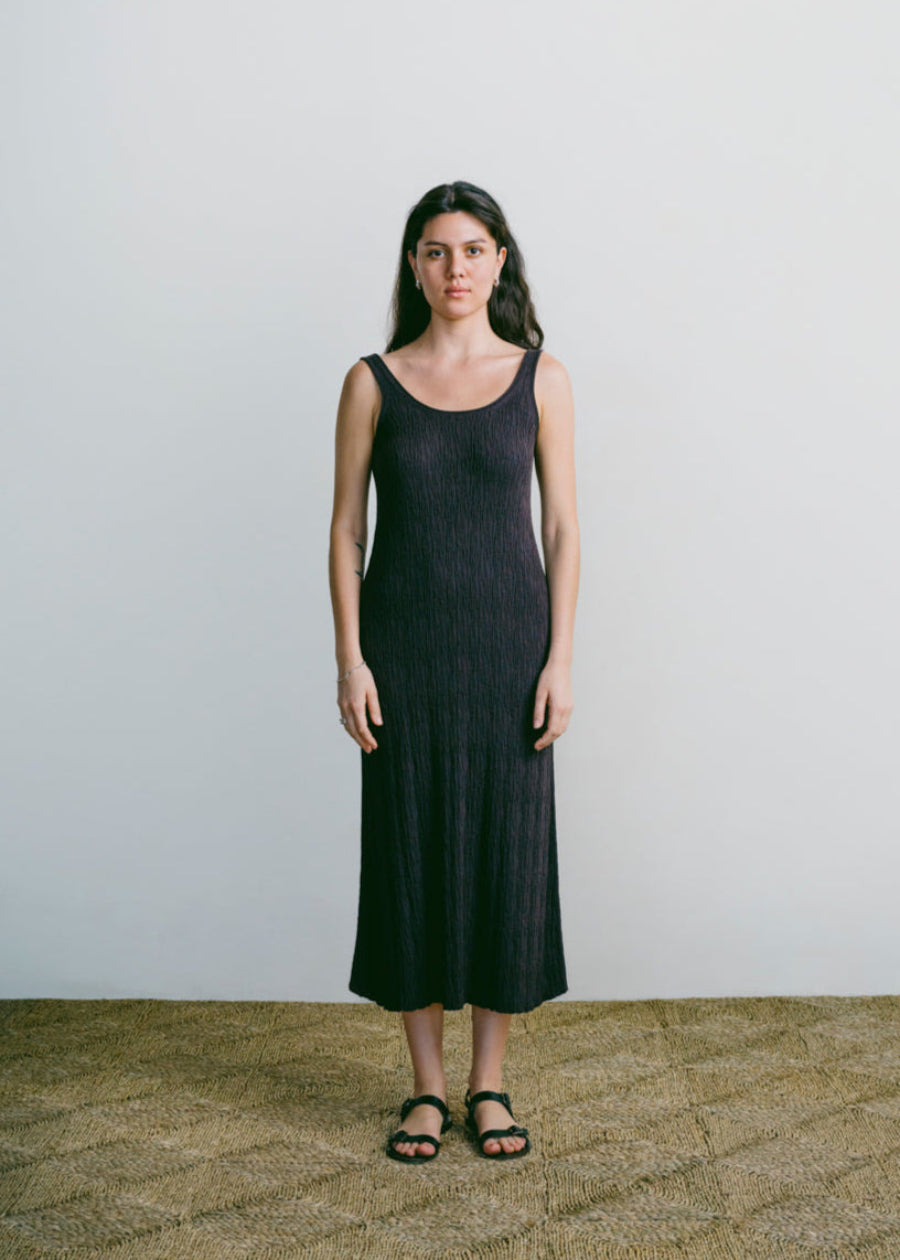 Elaina Dress, Organic Cotton Viscose, Soft Black