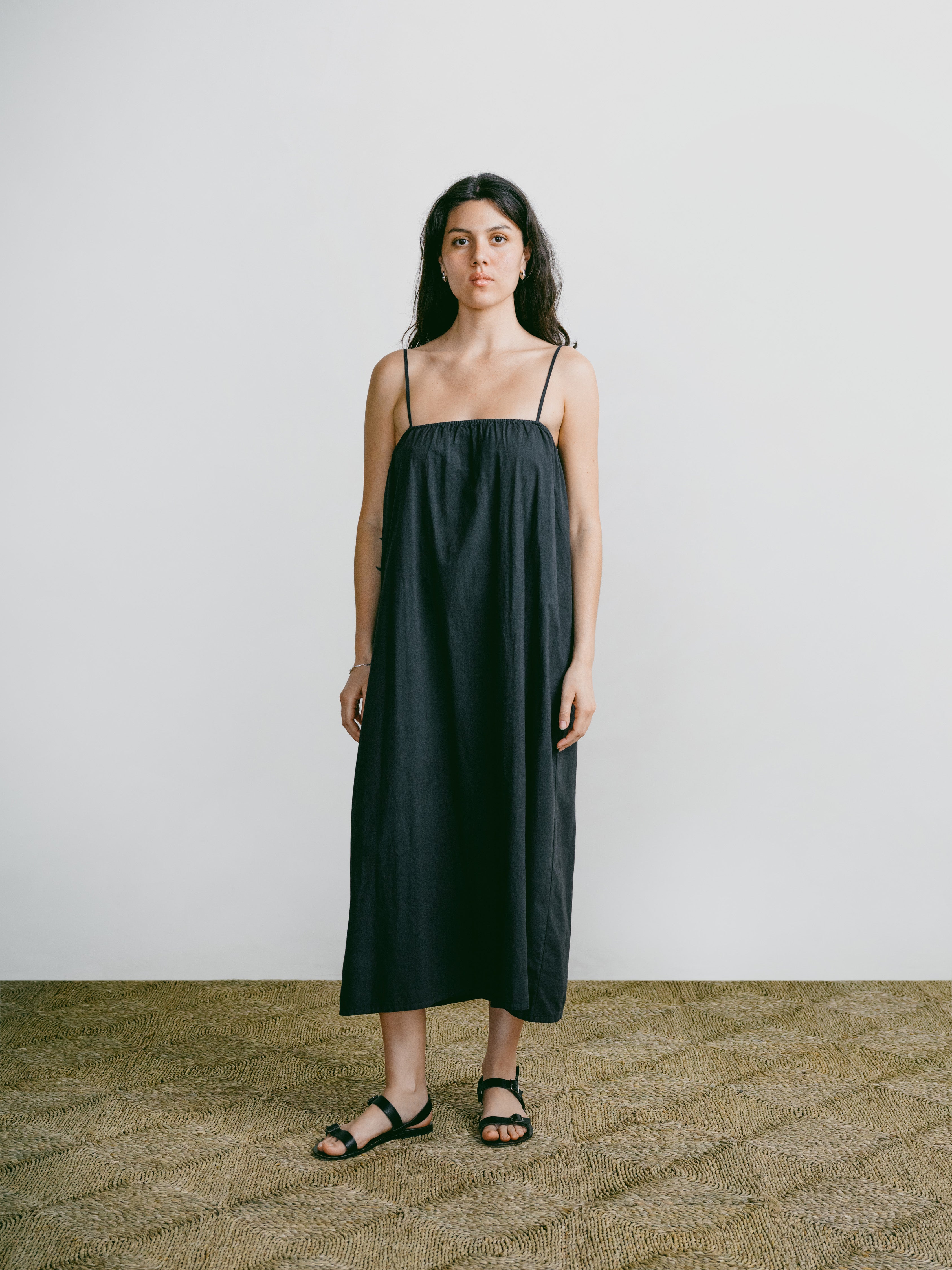 Marta Dress, Organic Batiste, Soft Black