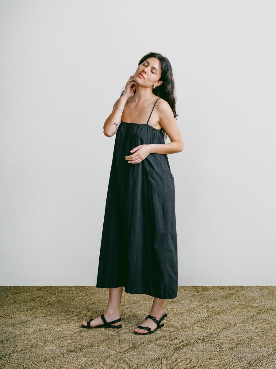 Marta Dress, Organic Batiste, Soft Black