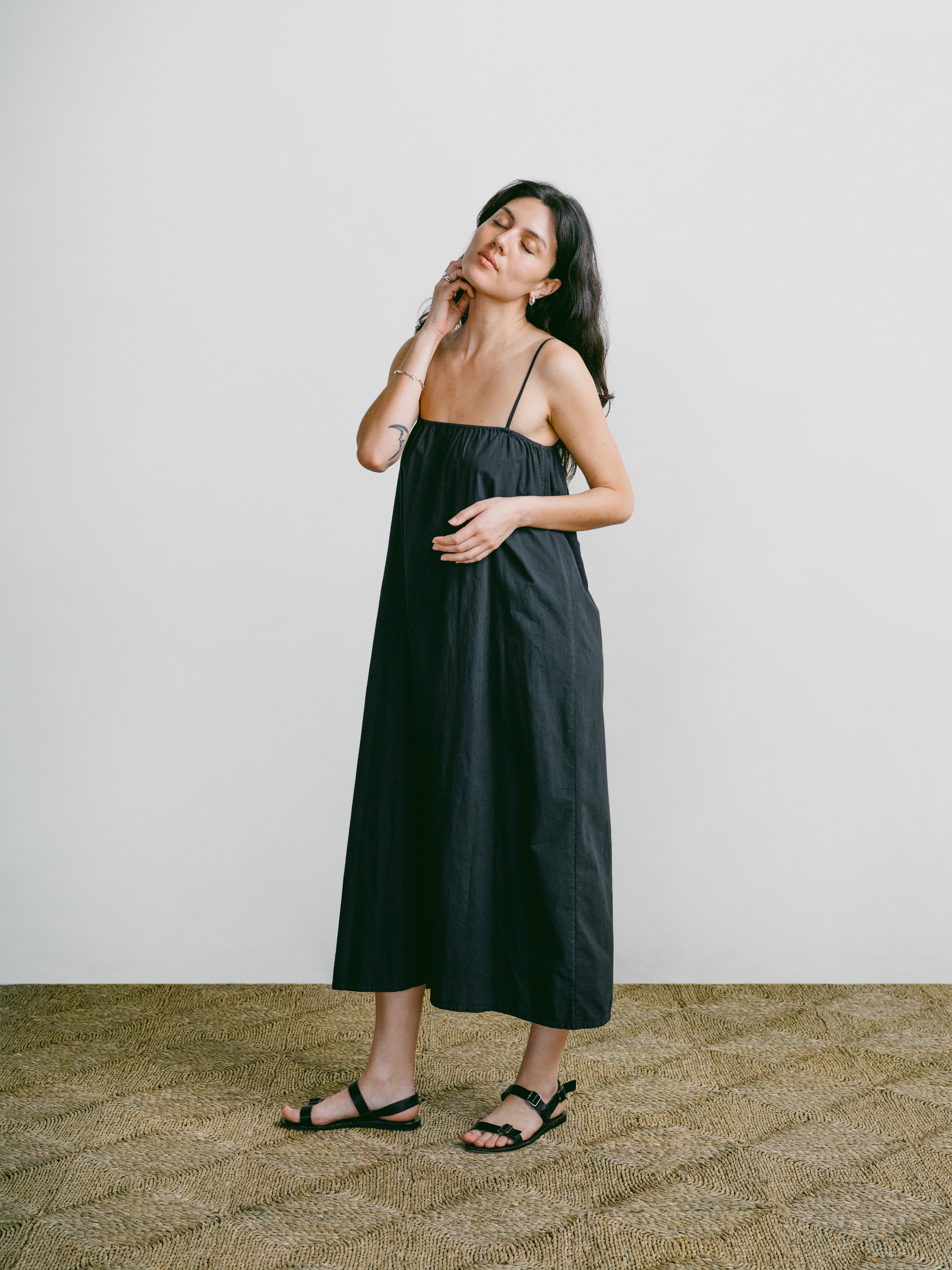 Marta Dress, Organic Batiste, Soft Black