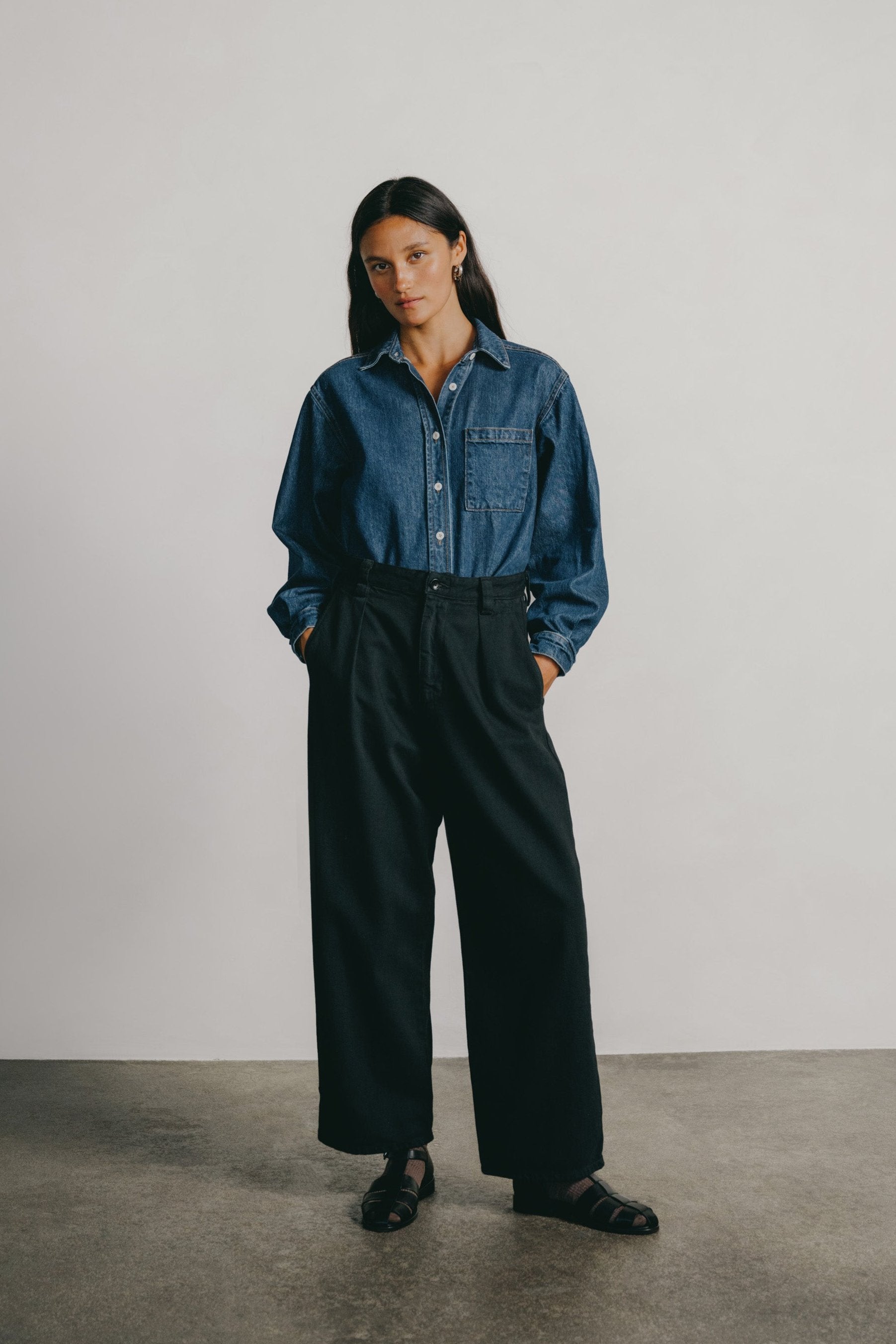 Field Pant, Tencel Bull Denim, Ink Black | OZMA
