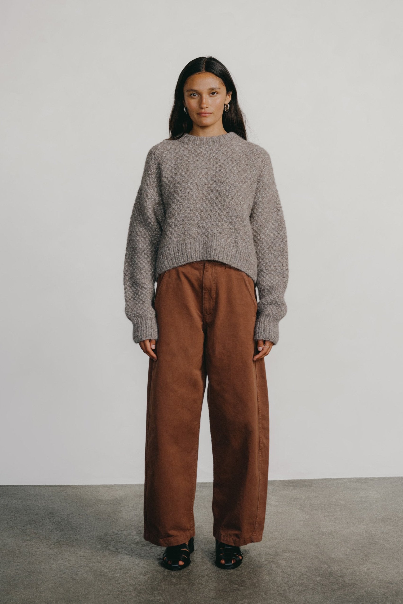 Ozma Wide Leg Chino Organic Twill Rust S Rust