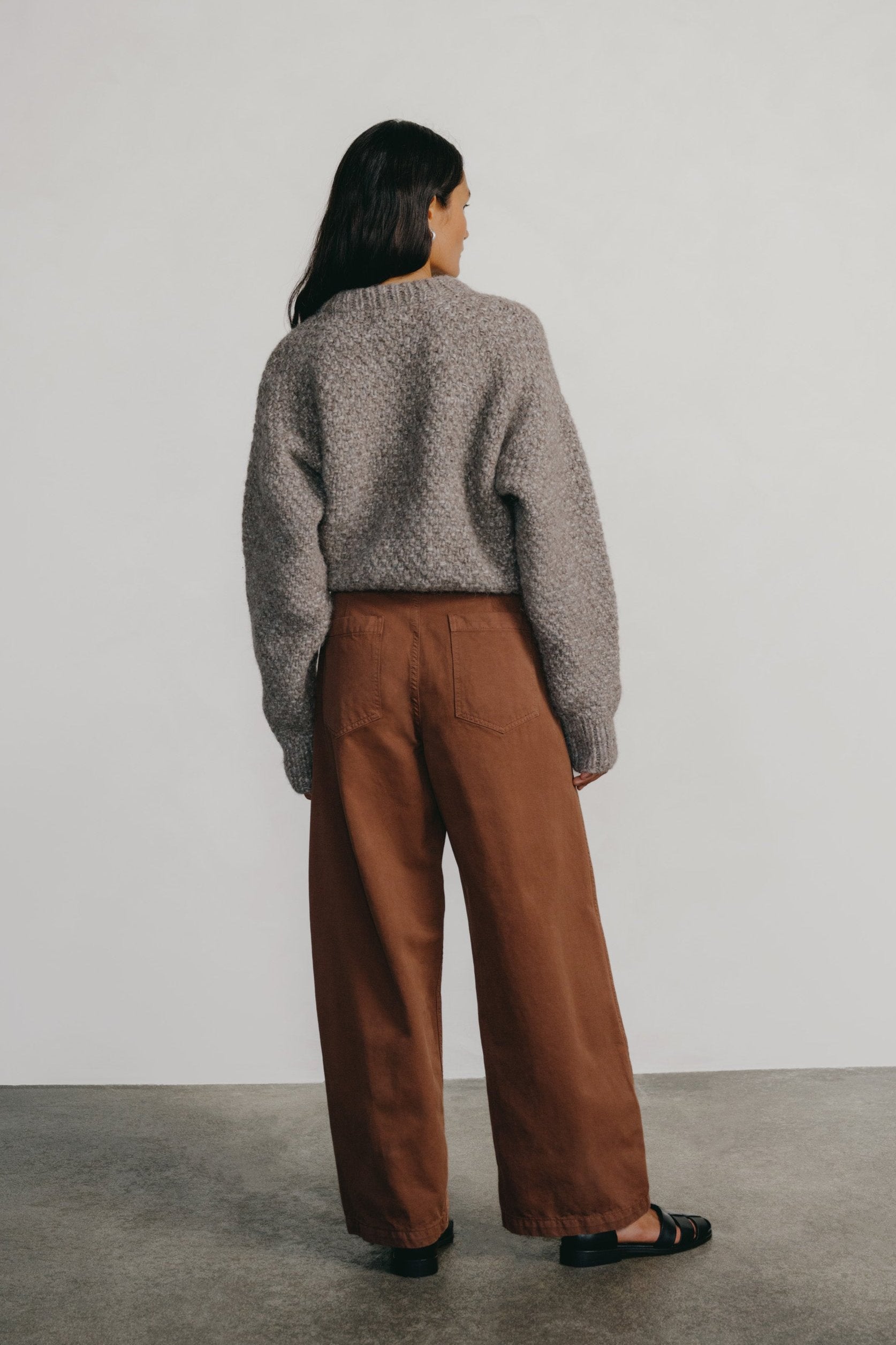 (Imperfect) Wide Leg Chino, Organic Twill, Rust