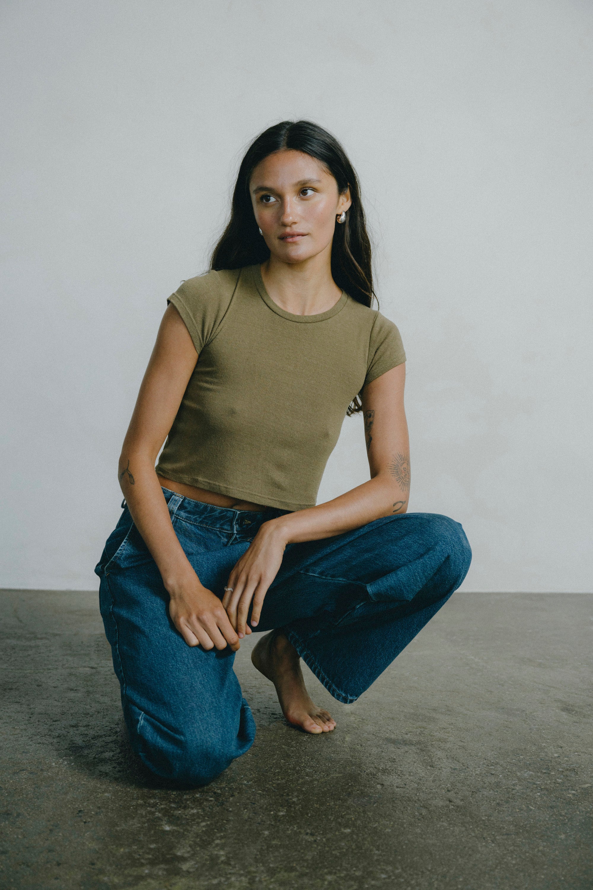 Lou Tee, Regen Silk Noil Jersey, Coffee
