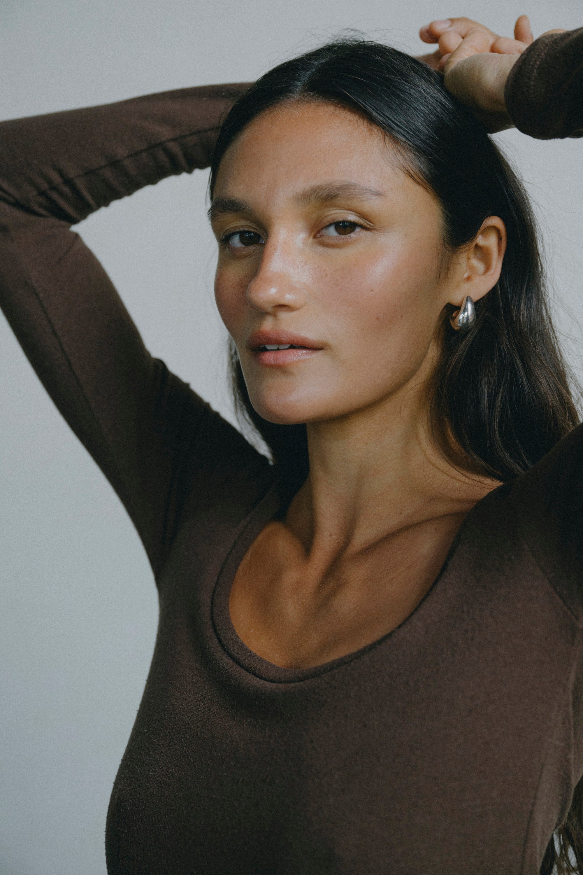 (Imperfect) Claudia Dress, Regen Silk Noil Jersey, Manzanita