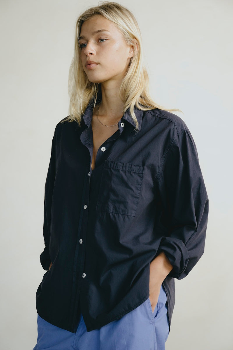 Marcie Shirt, Organic Poplin, Navy XL/XXL / Navy