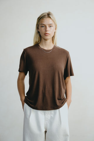 Oversized Slouchy Silk Noil Tee | OZMA
