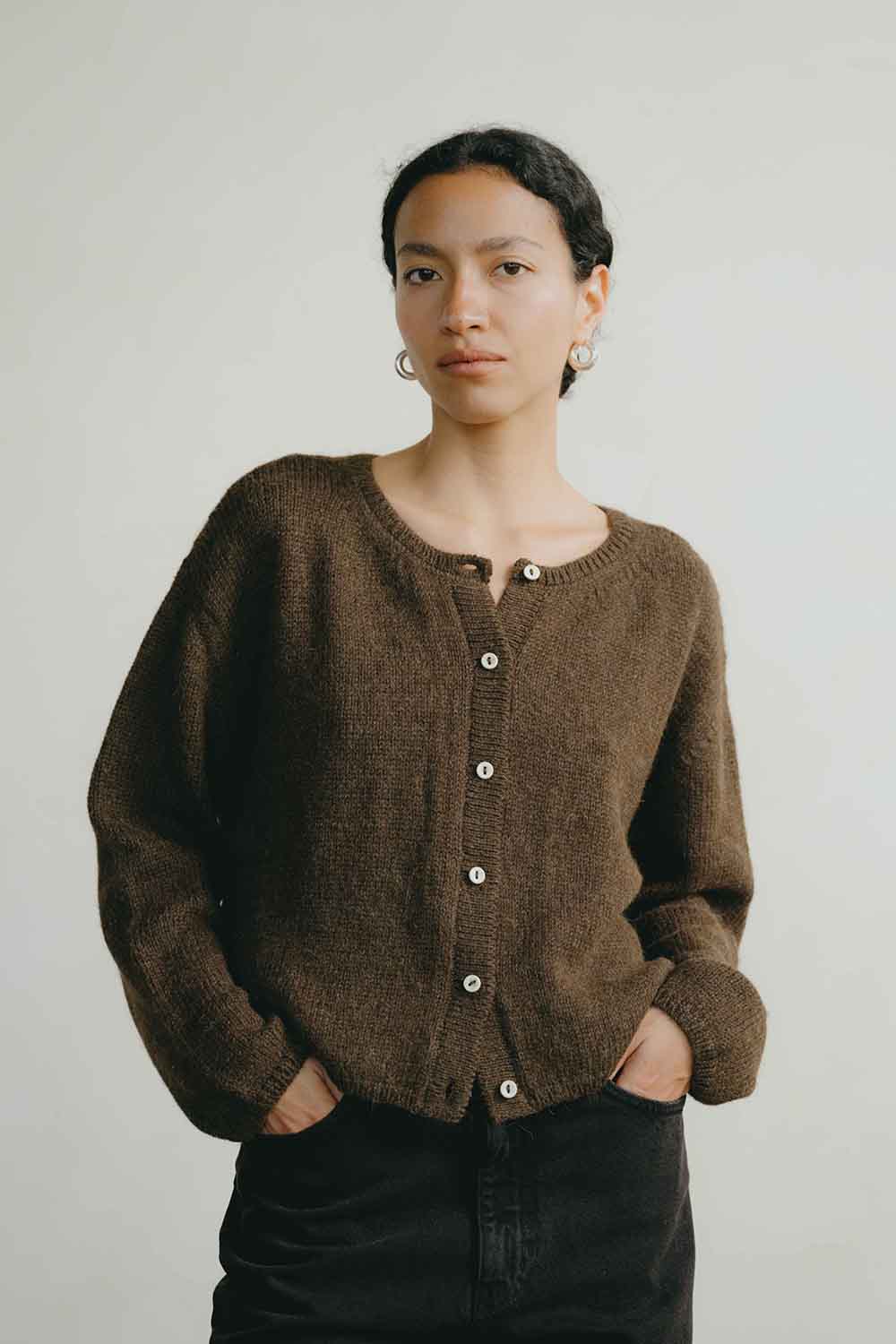 Everyday Cardigan, Baby Alpaca, Walnut