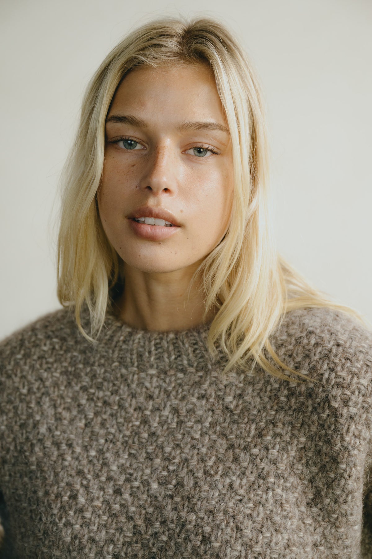 Gia Hand Knit Sweater, Alpaca Cotton, Shrub